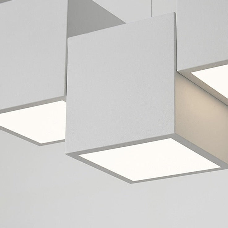 Modern Square Blocks Pendant Light - Geometric Hanging Chandelier for Kitchen Island, Dining Room & Living Room Decor