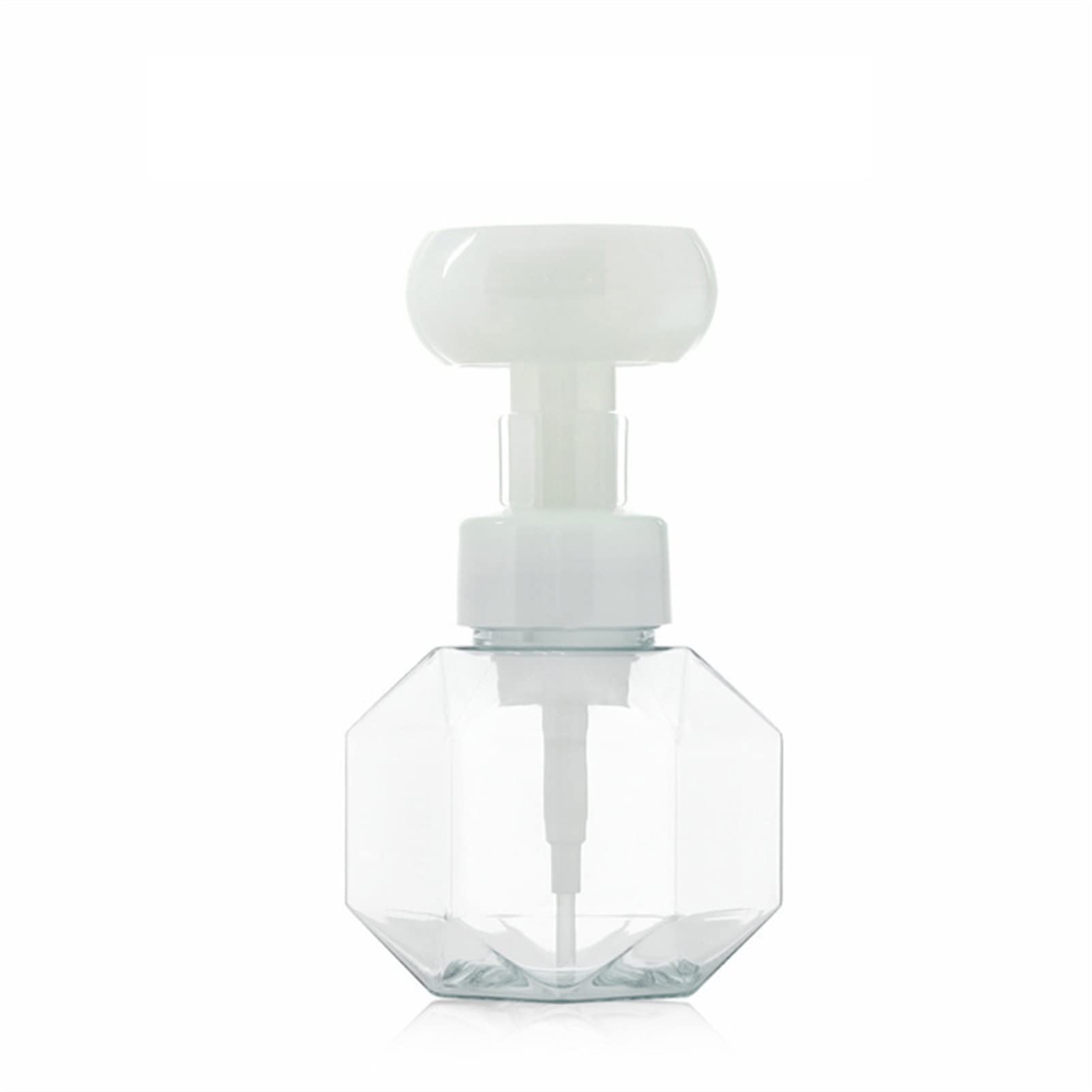 300ml Empty Plastic Soap Dispenser Bottle - Transparent Flower Design for Liquid Soap, Foam & Shower Gel - Perfect for Bathroom, Kitchen & Hand Washing Stations - Ideal for Home, Hotel & Restaurant Use