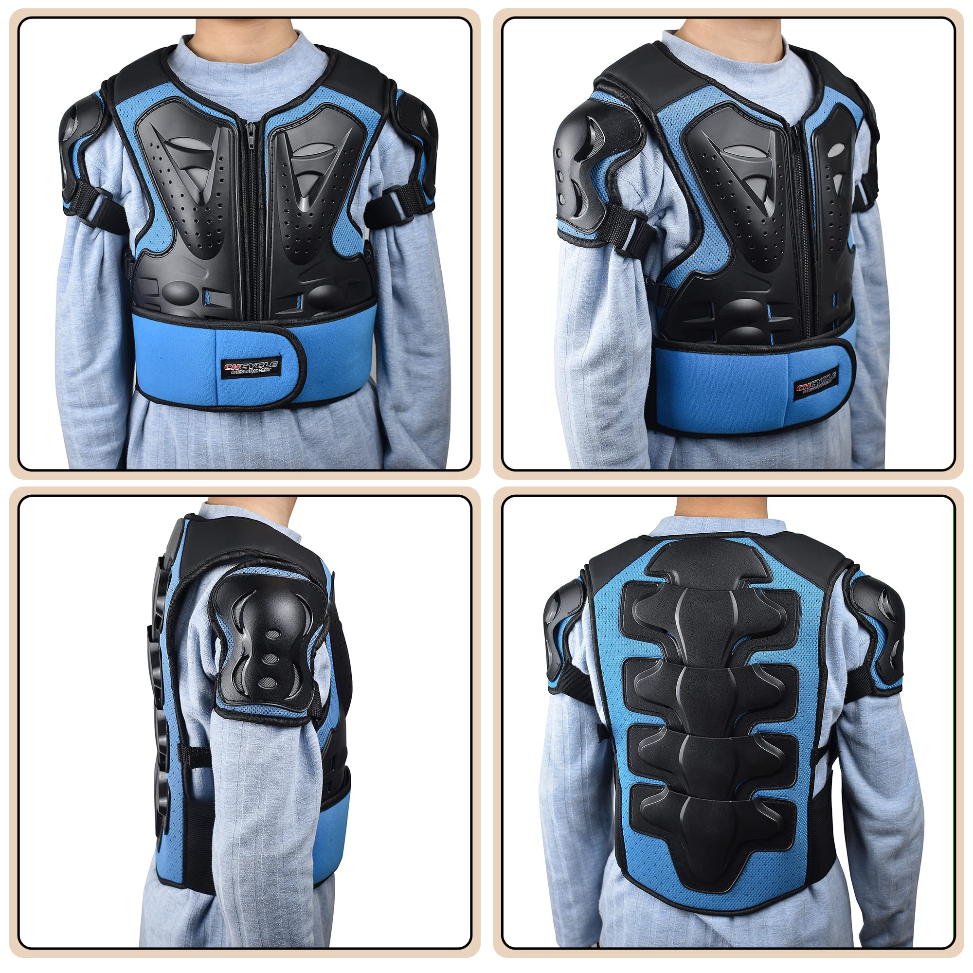 Kids Dirt Bike Gear Set - Motorcycle Armor Suit with Chest Protector & Elbow/Knee Pads for Motocross, BMX & Cycling | Youth Protective Equipment for Off-Road Riding & Bike Safety
