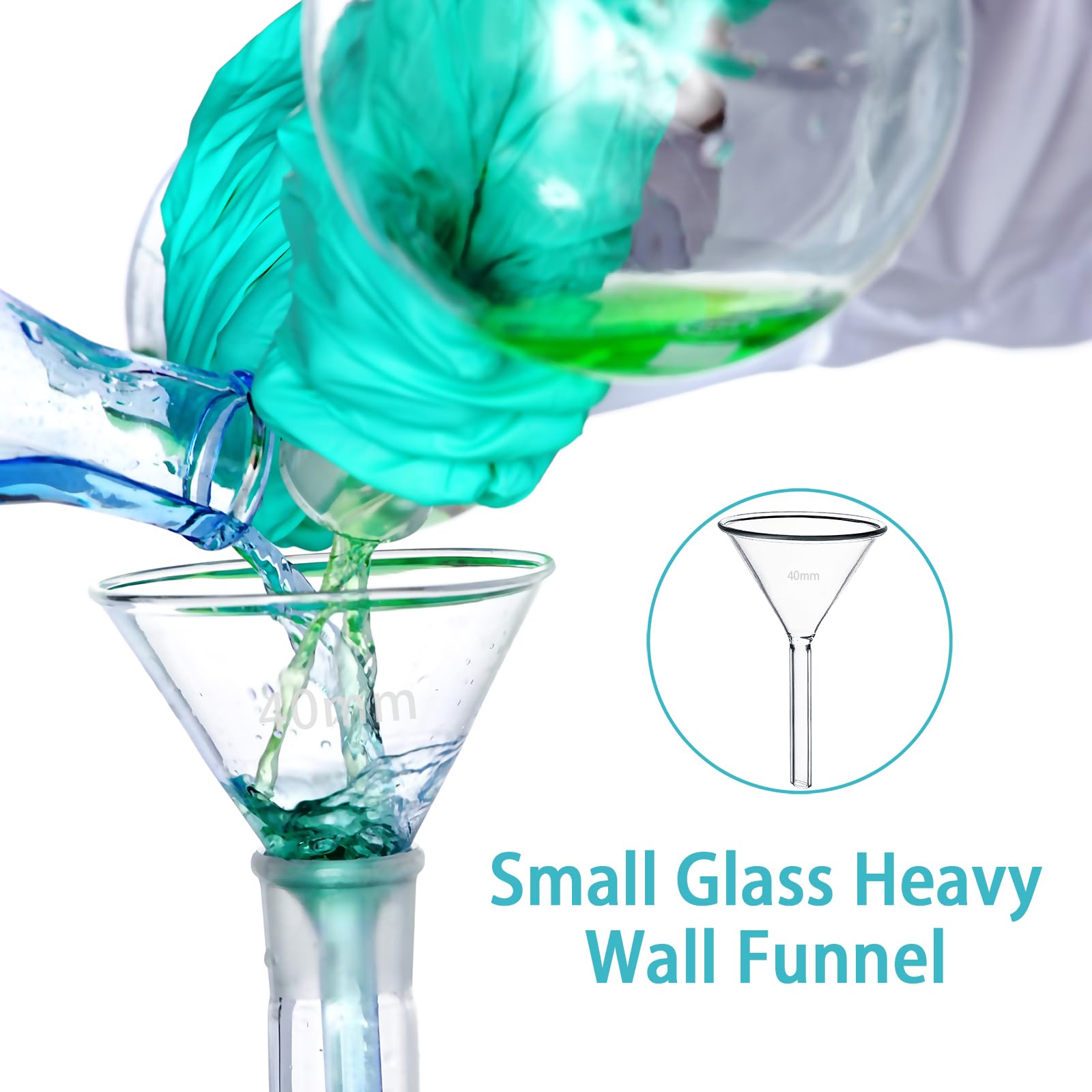 40mm Borosilicate Glass Funnel - 3.3 Inch Heat-Resistant Lab Funnel for Automotive Oil Change, Bottle Filling & DIY Chemistry Experiments | Perfect for Mechanics, Home Brewing & Science Projects