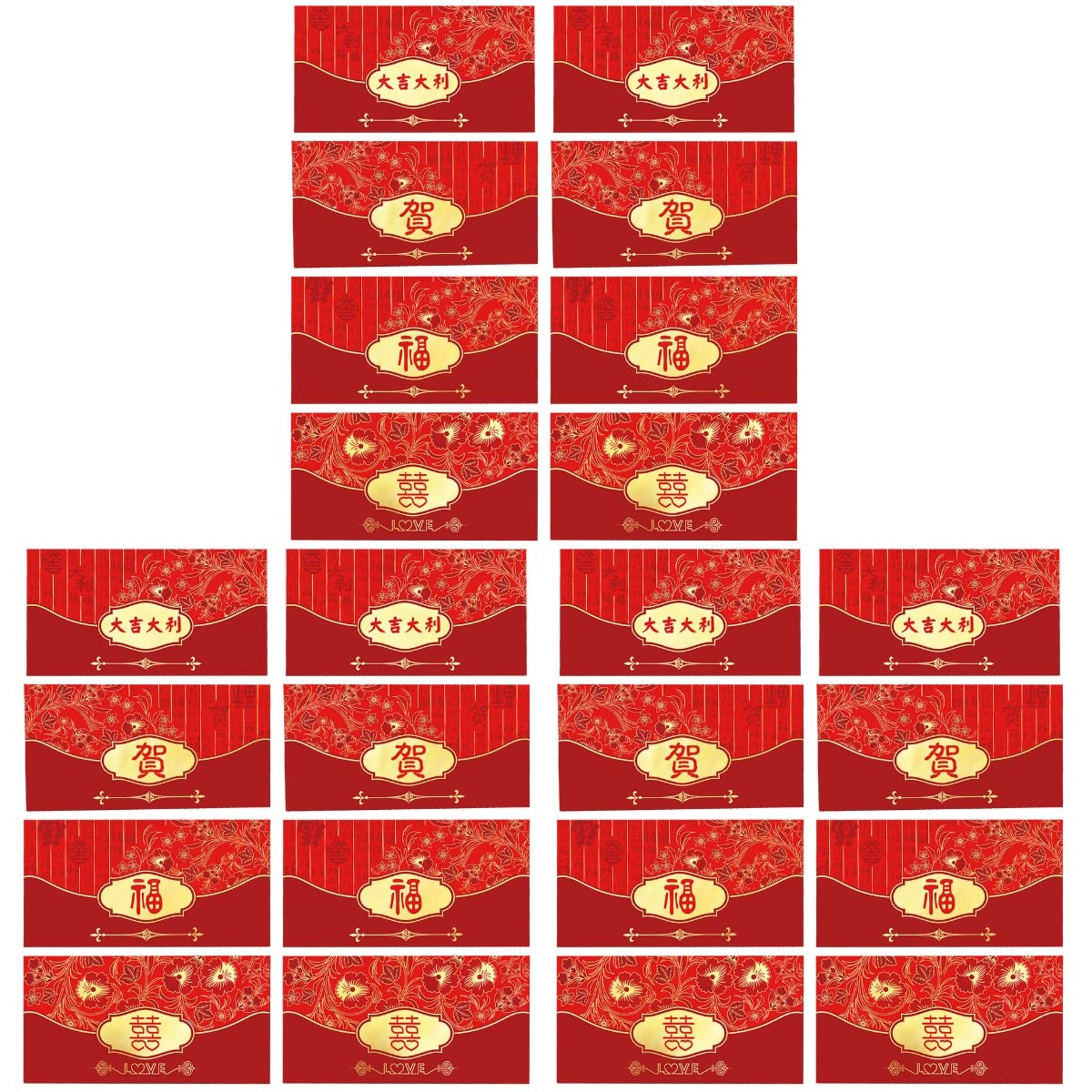 KESYOO 40pcs Chinese New Year Red Envelopes - Lucky Money Gift Pouches for Spring Festival, Weddings & Birthday Celebrations (3 Sets)