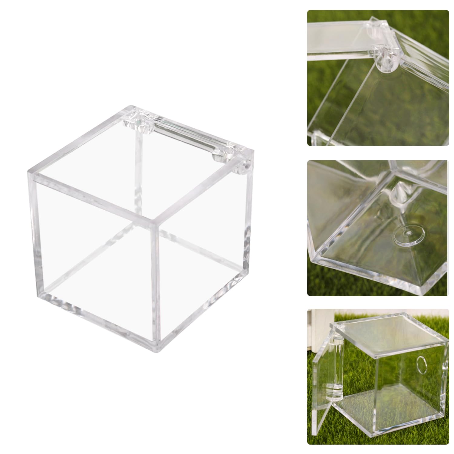 1 PC UV Protected Acrylic Golf Ball Display Case - 2.36 x 2.36 x 2.36 Inch Clear Golf Ball Holder Cube - Perfect for Showcasing Collectible & Autographed Golf Balls at Home or Office