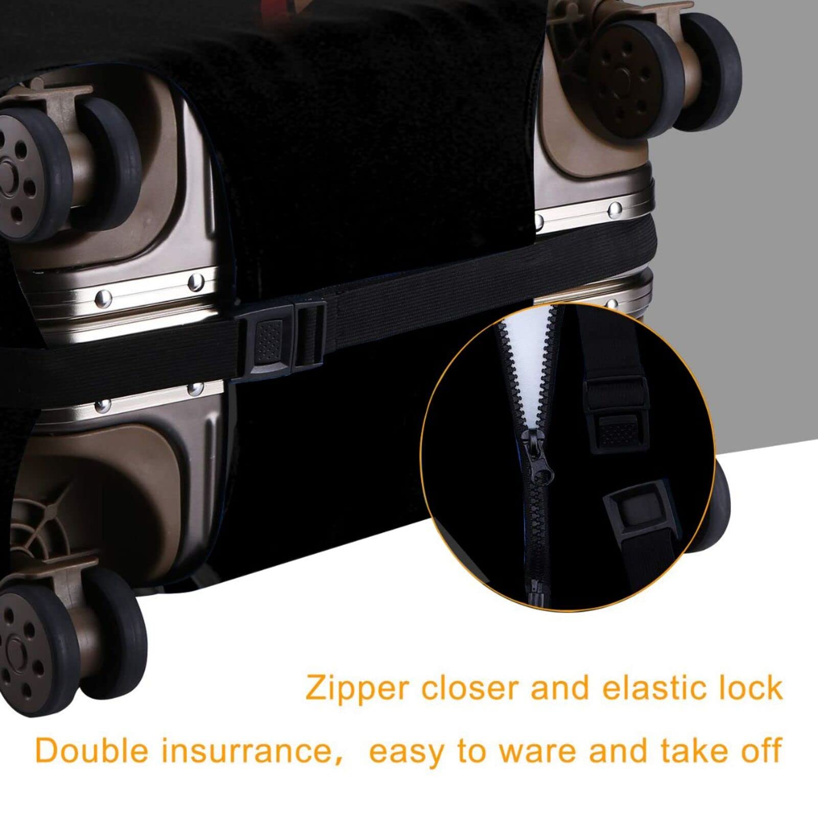 Elastic Washable Luggage Cover for Suitcases 18-32 Inches - African American Woman Design with Concealed Zipper - Perfect for Travel, Airplane, and Vacation Protection (Fits 22-24 Inch Bags)