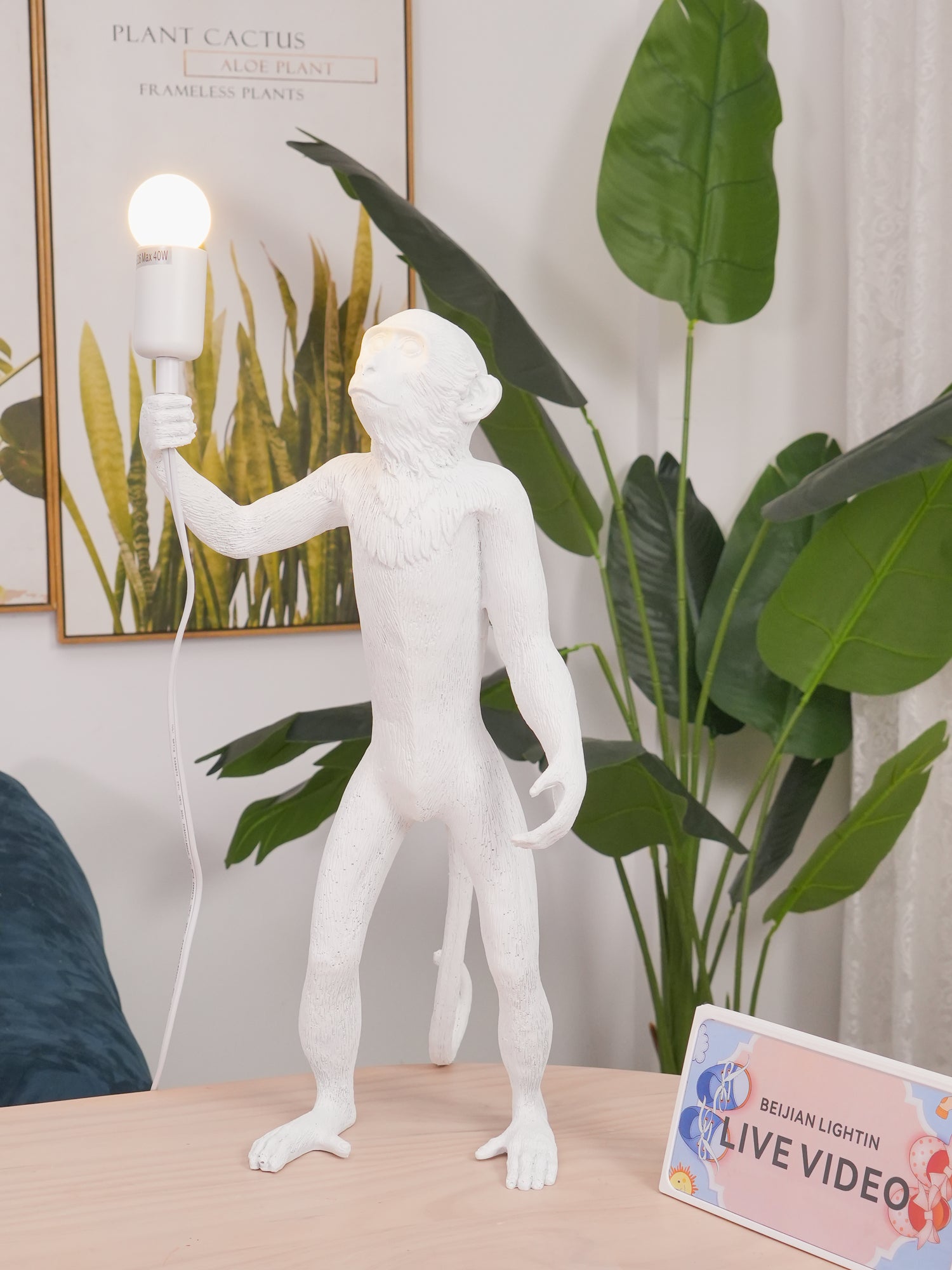 Cute Monkey Table Lamp for Kids - Night Light & Decor for Bedroom, Nursery, Study Room - Perfect for Reading, Relaxing & Creating a Cozy Atmosphere