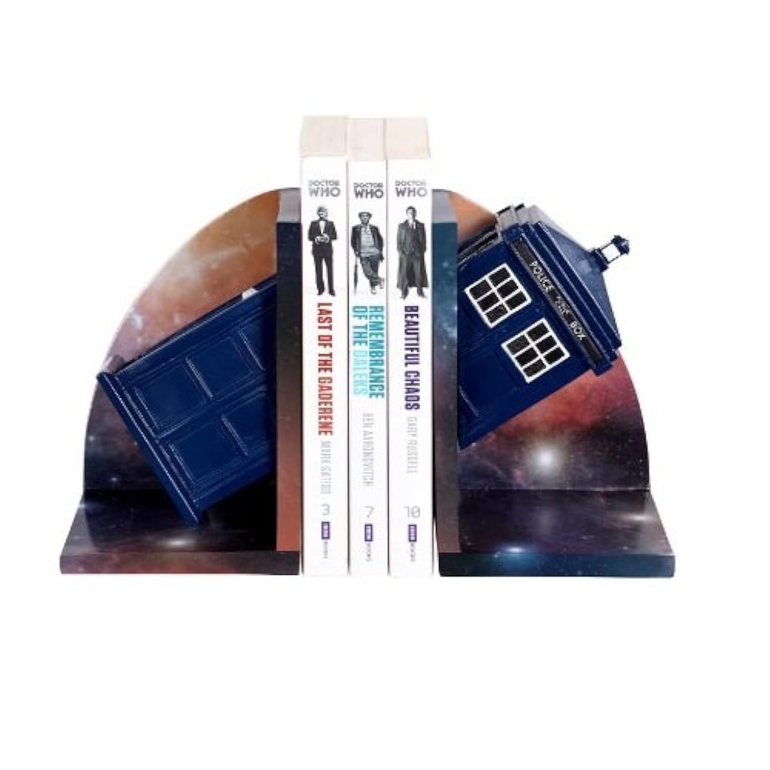 Doctor Who 6-Inch Resin TARDIS Bookends - Collectible Sci-Fi Book Supports for Home Office & Geek Decor