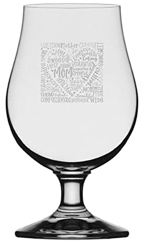 Mom Word Art Beer Glass - 13.25oz Iona Glass for Mother's Day Gifts