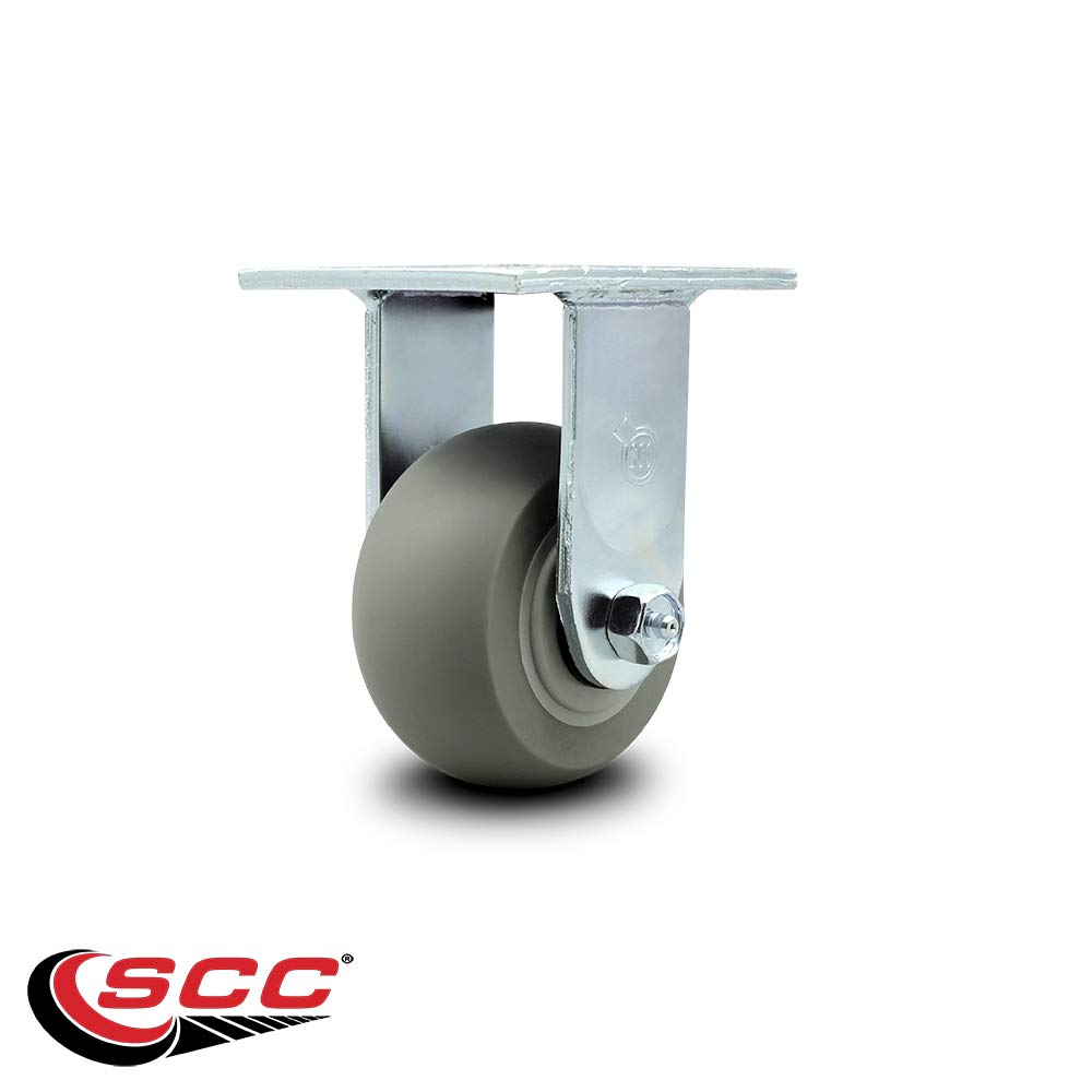 4 Inch Heavy Duty Thermoplastic Rubber Donut Tread Caster Wheel with Rigid Top Plate - 300 lbs Capacity - Service Caster Brand - Ideal for Industrial Equipment, Warehouse Carts, and Workbenches