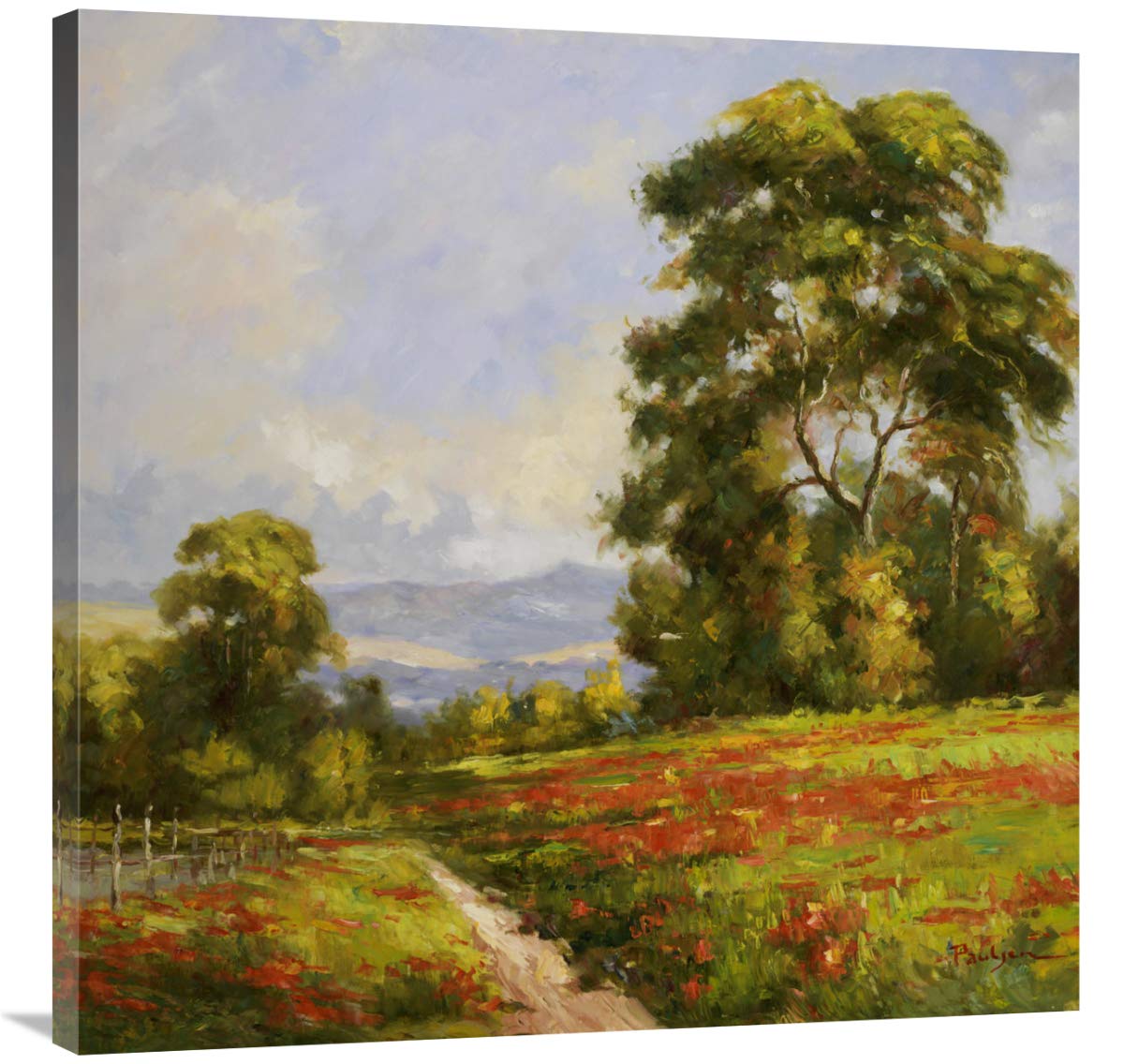 36 x 36 Inches Floral Wall Art Print - Paulsen Home Decor Canvas Painting for Living Room, Bedroom & Office Decor