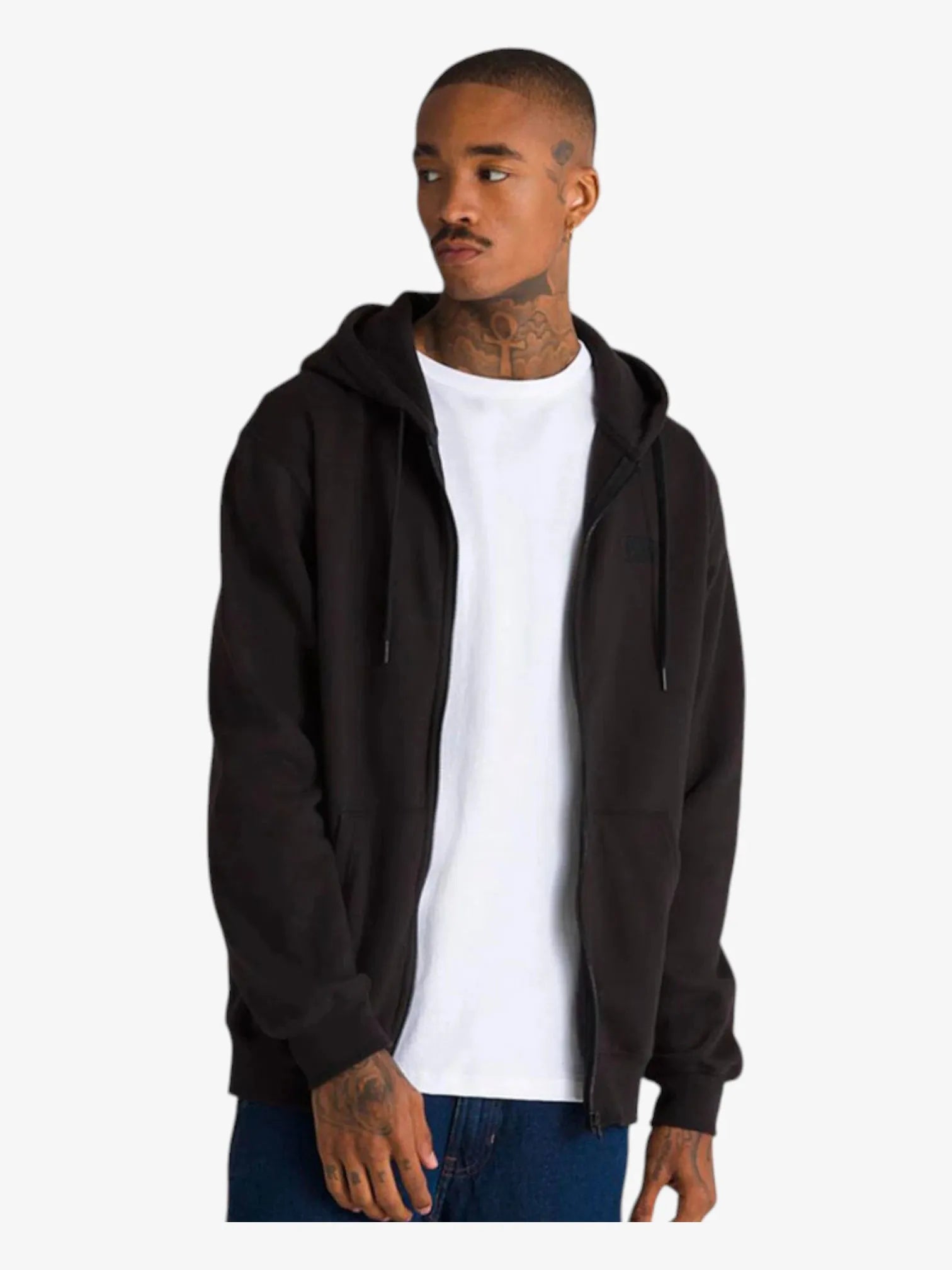 Vans Core Basic Full Zip Black Hoodie - Men's & Women's Casual Outerwear for Streetwear & Everyday Comfort