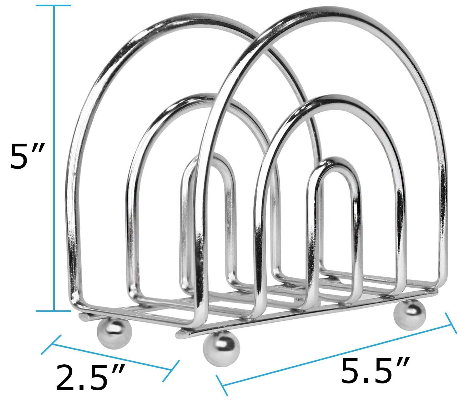 Blue Donuts Chrome Napkin Holder - Classic Table Napkin Holder for Kitchen & Dining Room Organization | Perfect for Restaurants, Home Decor, and Party Table Settings