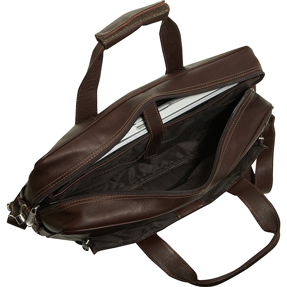 Premium Leather Computer Briefcase for Laptop - Durable Saddle Brown Business Bag with Adjustable Shoulder Strap - Perfect for Office, Work, Travel & Daily Commute