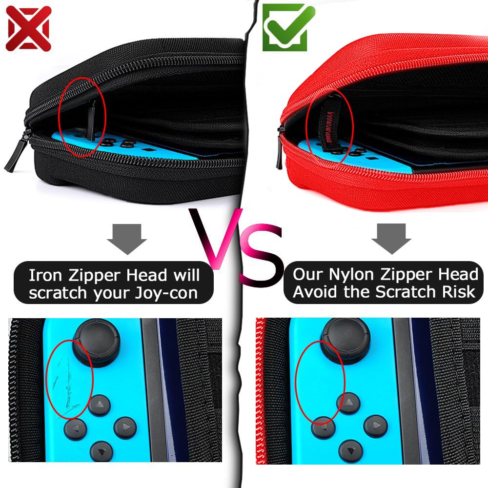 Premium Nintendo Switch Carrying Case for Switch & Switch OLED - Hard Shell Travel Case with 20 Game Cartridge Slots, Protective Pouch for Console & Accessories - Perfect for Gaming On-The-Go, Travel & Storage