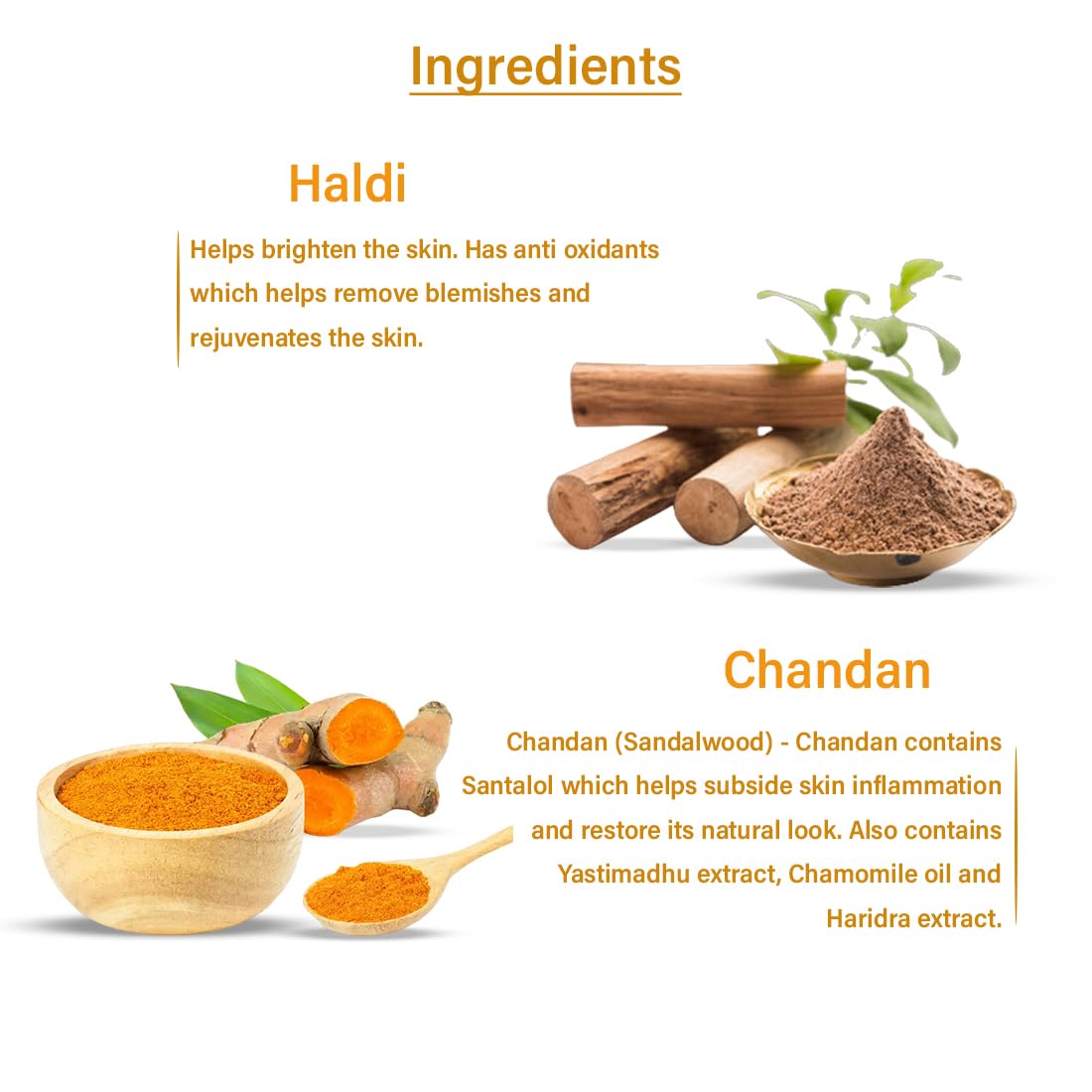 Uvish Haldi Chandan Face Wash - Ayurvedic Turmeric & Sandalwood Face Cleanser for Men & Women | Brightening & Detanning Formula with Ubtan | 100ml | Perfect for Daily Skincare Routine & Achieving Radiant Glow