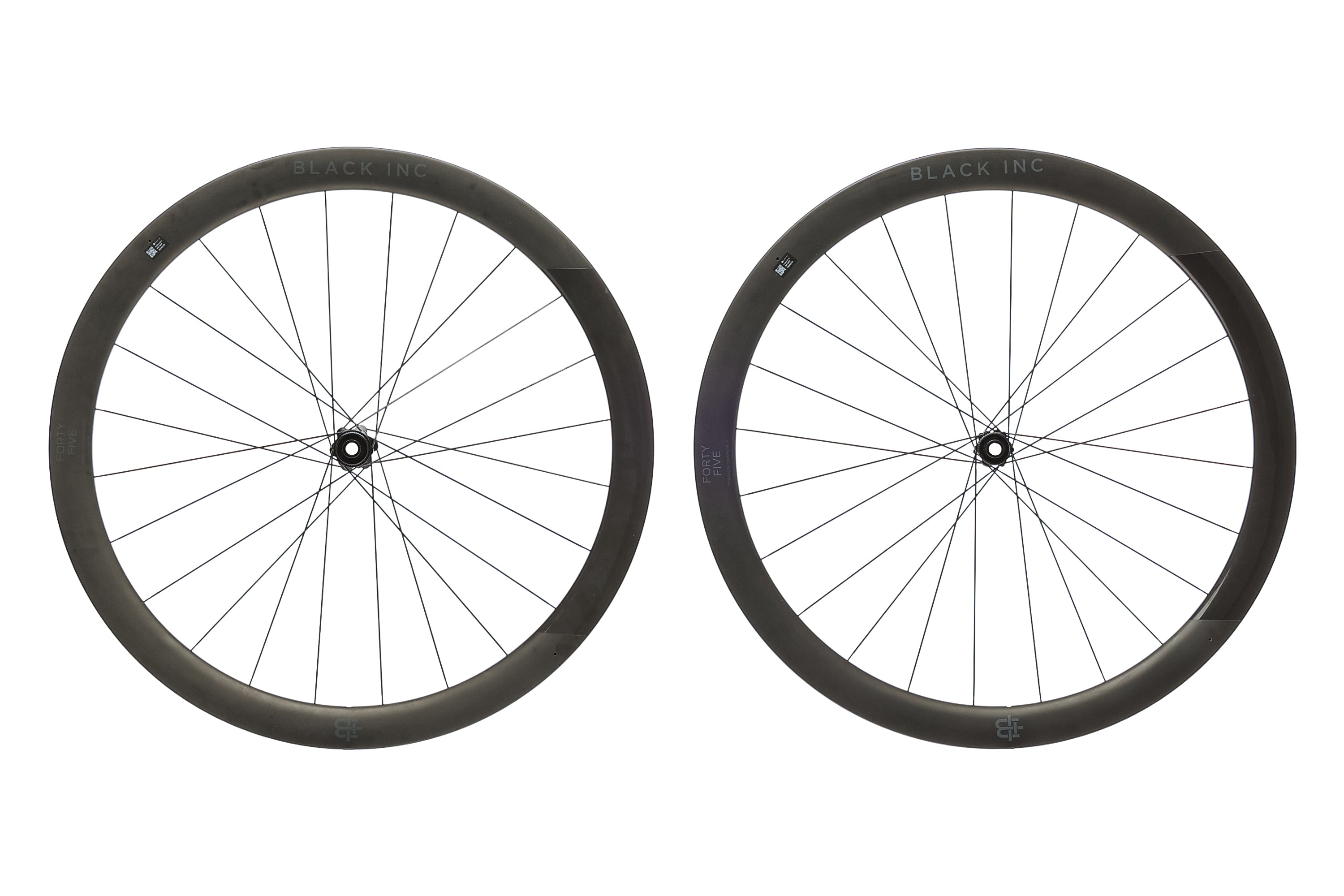 Black Inc 45 Carbon Tubeless 700c Wheelset - Lightweight Aero Road Bike Wheels for Racing & Performance Cycling | Perfect for Road Racers & Triathletes