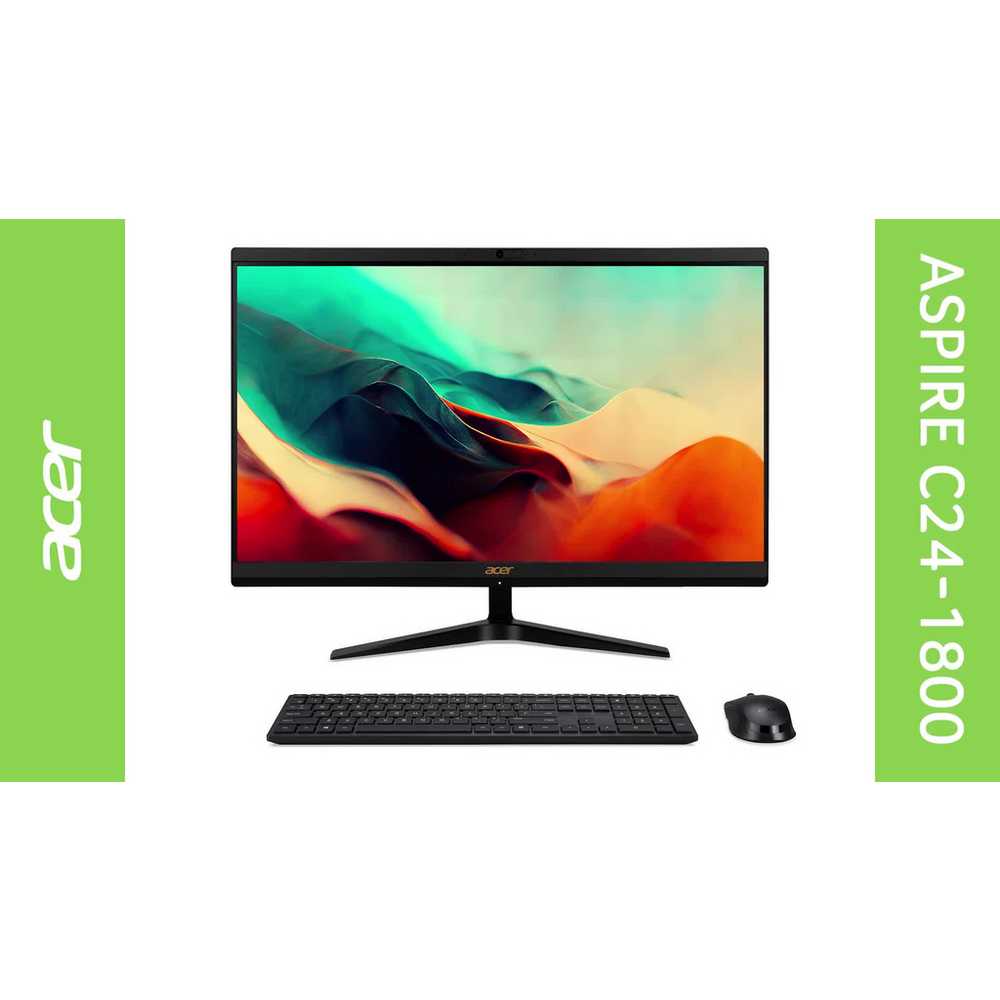 Acer C24 1800 24-inch All-in-One Desktop PC with Intel Core i5, 8GB RAM, 512GB SSD - Perfect for Home Office, Online Learning & Business Computing