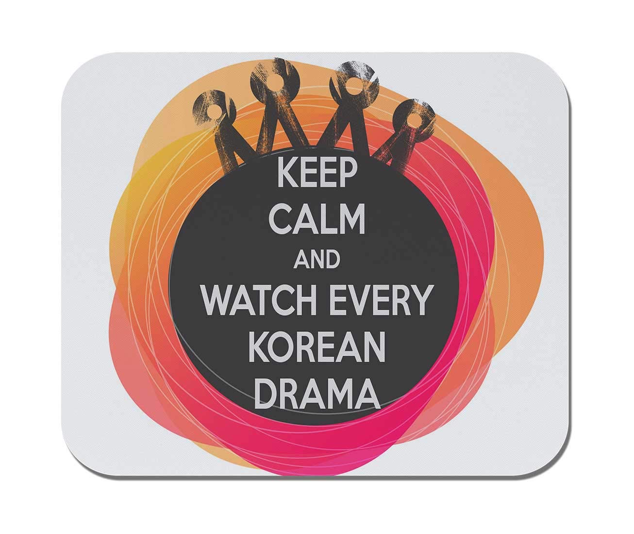 Makoroni Non-Slip Rubber Mouse Pad for Computer, Gaming & Office - Keep Calm and Watch Korean Drama - Perfect for Work, Study & Entertainment