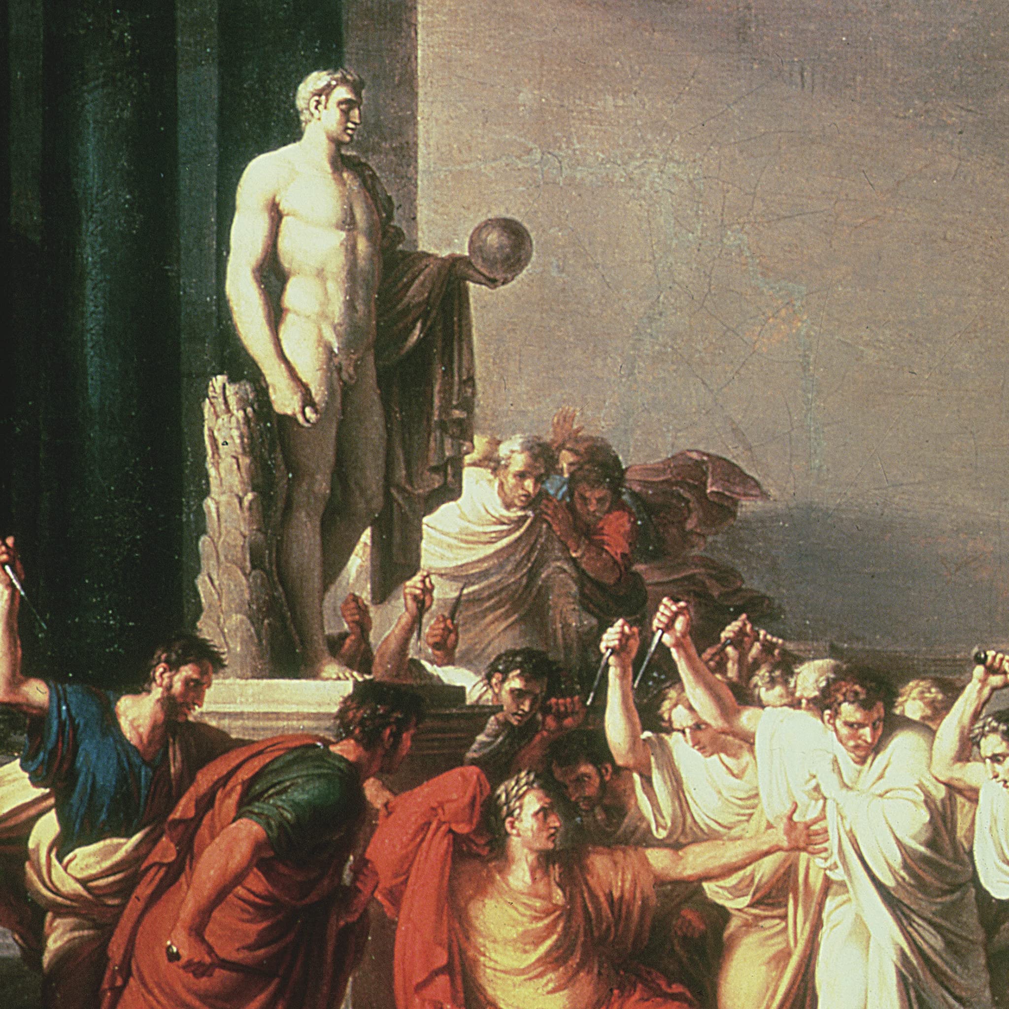 Design Toscano Death of Julius Caesar Canvas Art Print - Small Roman History Painting for Home Decor, Office Wall Art & Historical Gift