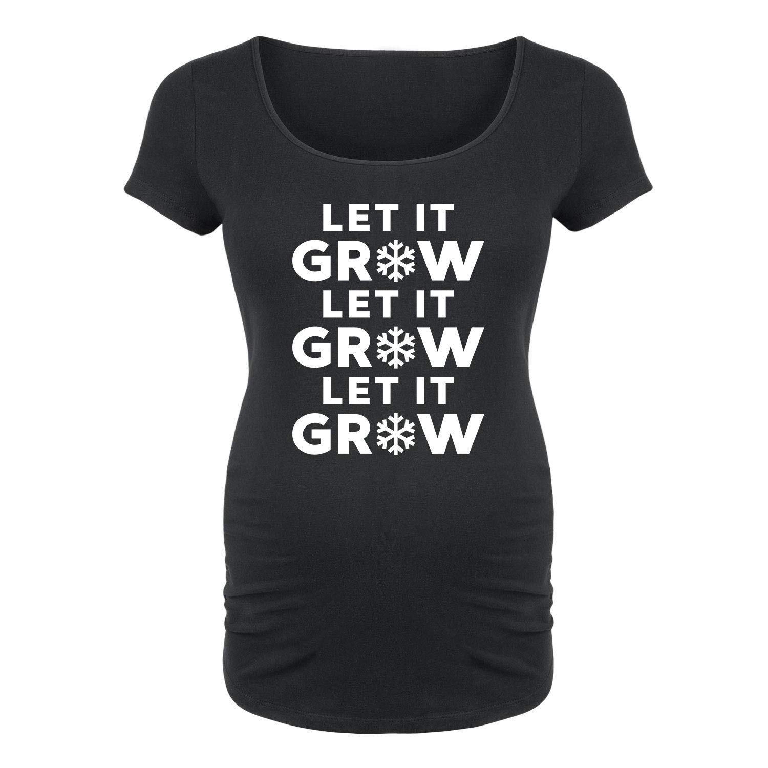Bloom Maternity Let It Grow Scoop Neck Maternity T-Shirt - Soft Comfortable Pregnancy Tee for Expecting Moms - Perfect for Casual Wear, Baby Showers & Maternity Photos