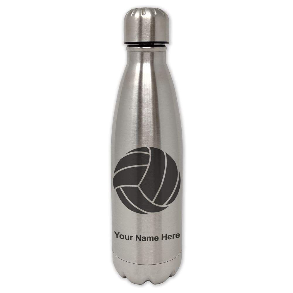LaserGram 20oz Stainless Steel Water Bottle with Personalized Engraving - Insulated Single Wall Design for Volleyball Players - Perfect for Sports, Gym & Outdoor Activities