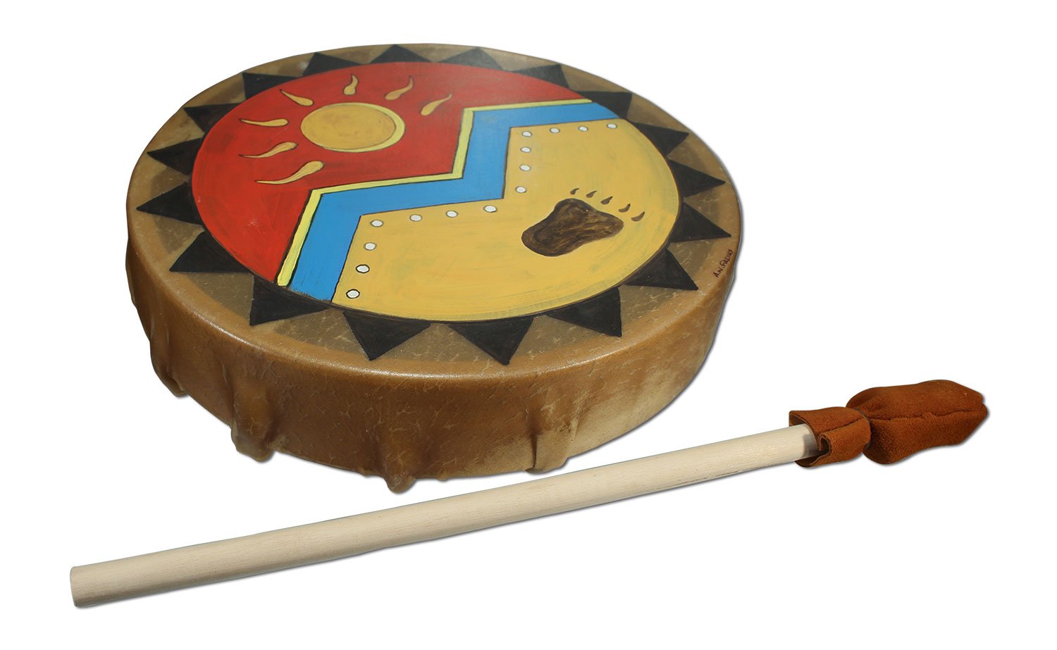 Premium 13-inch Buffalo Hide Hand Drum for Strength & Light | Authentic Native American Drum for Meditation, Yoga, and Ceremonial Use