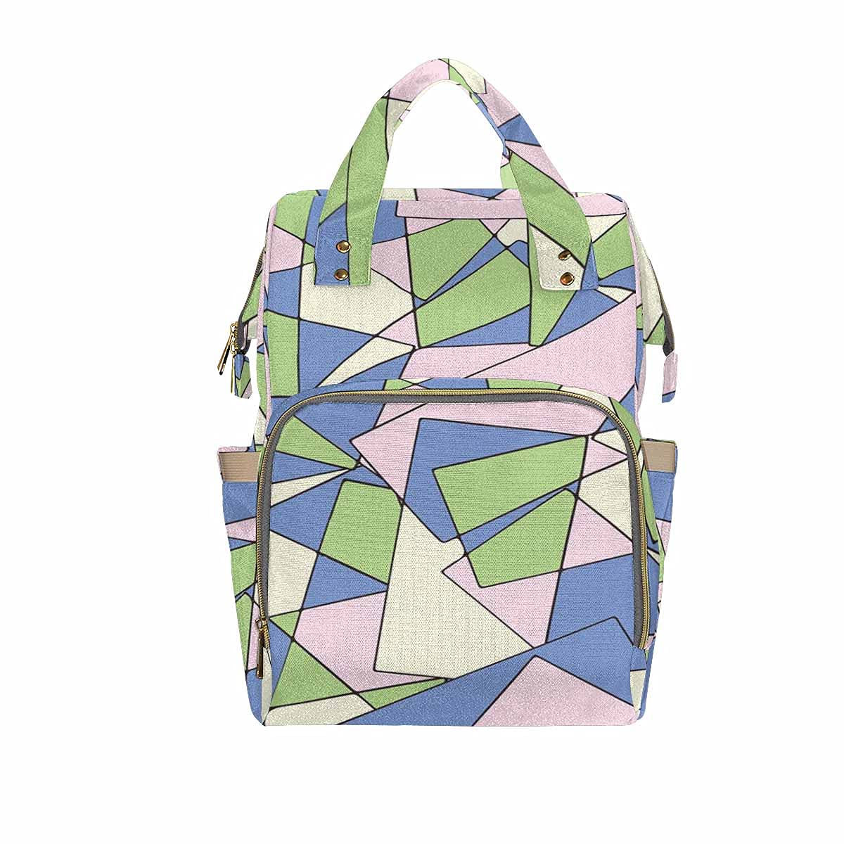 InterestPrint Polygonal Mosaic Diaper Backpack - Waterproof Large Travel Baby Bag for Moms | Perfect for Daycare, Outings & Airplane Travel