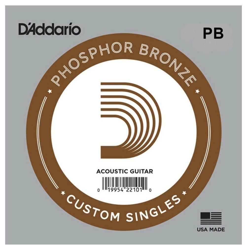 D'Addario Single Guitar String .026 Phosphor Bronze - Acoustic Guitar Replacement String for Folk & Country Music Playing