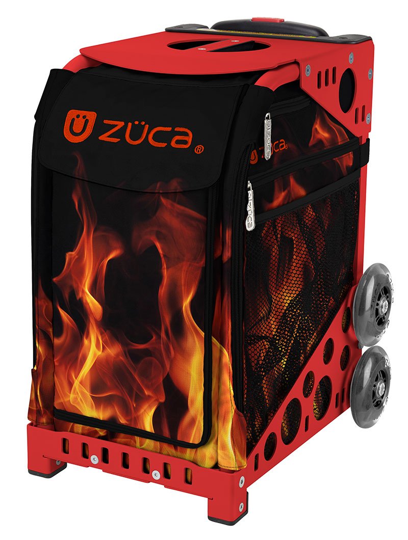 ZUCA Sport Blaze Rolling Backpack with Red Frame - Lightweight Durable Gym Bag for Skating, Dance & Travel - Perfect for Athletes & Fitness Enthusiasts
