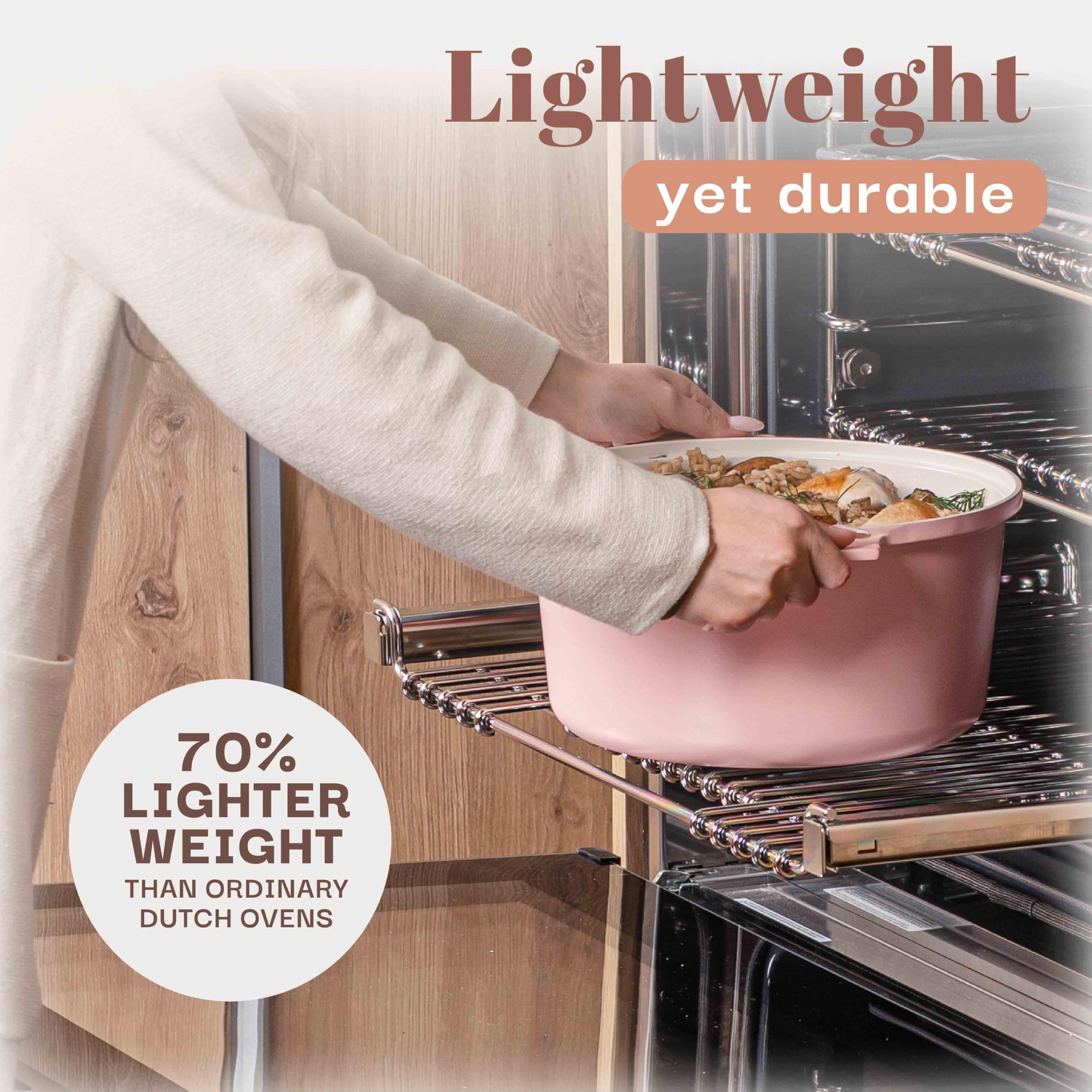 Gotham Steel 5 Qt Dutch Oven with Lid - Nonstick Ceramic Stock Pot for Baking Bread, Soups & Stews - 10-in-1 Multi-Cooker - Oven, Stovetop & Dishwasher Safe - Perfect for Home Cooking, Camping & Entertaining