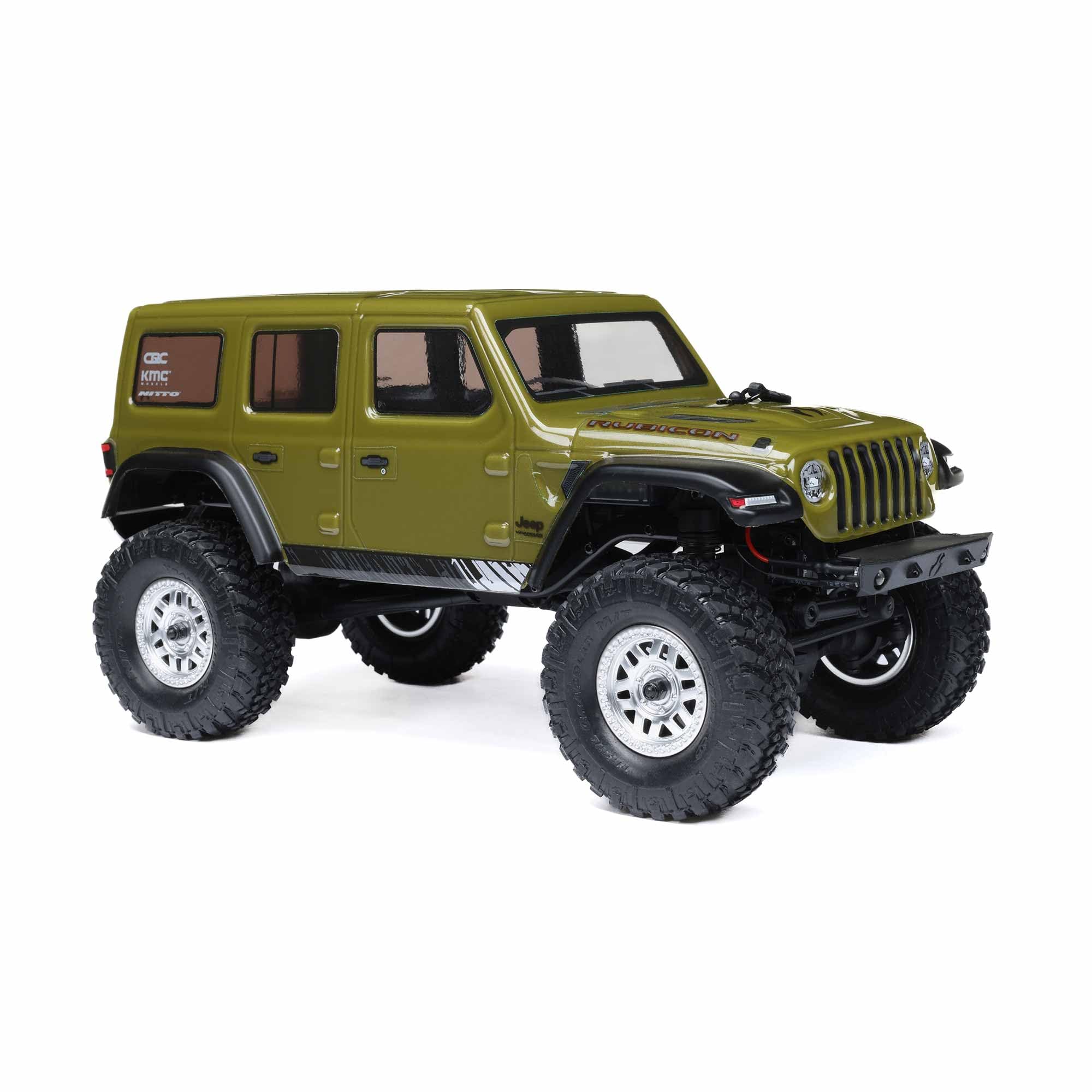 AXIAL SCX24 1/24 Scale 4WD RTR RC Crawler - 2019 Jeep Wrangler JLU CRC (Green) with Battery & Charger | Off-Road Rock Crawling, Trail Adventures & Backyard Fun