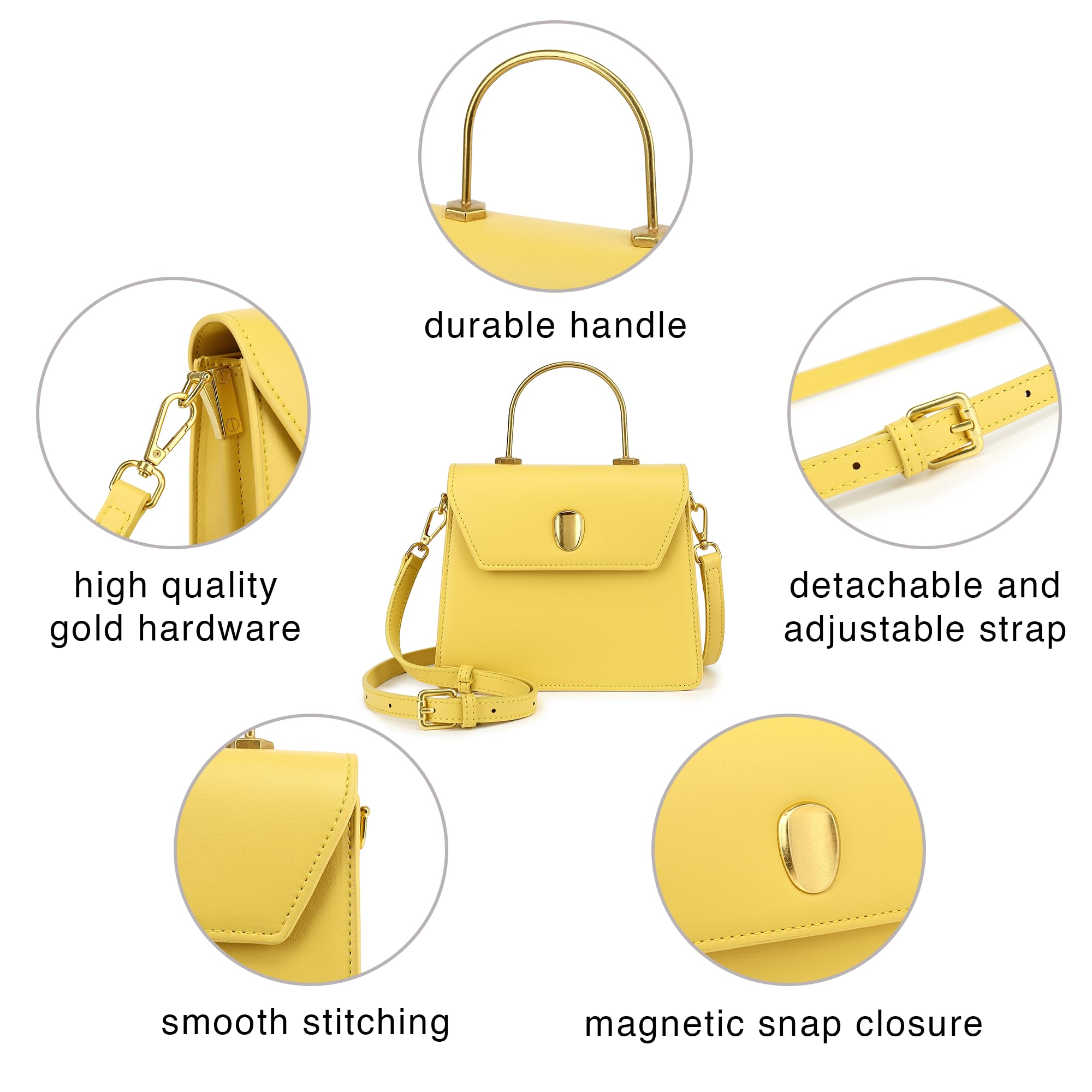 Scarleton Women's Crossbody Bag - Structured Mini Satchel Purse with Top Handle Shoulder Strap (H2077) | Fashionable Everyday Handbag for Work, Travel & Date Night