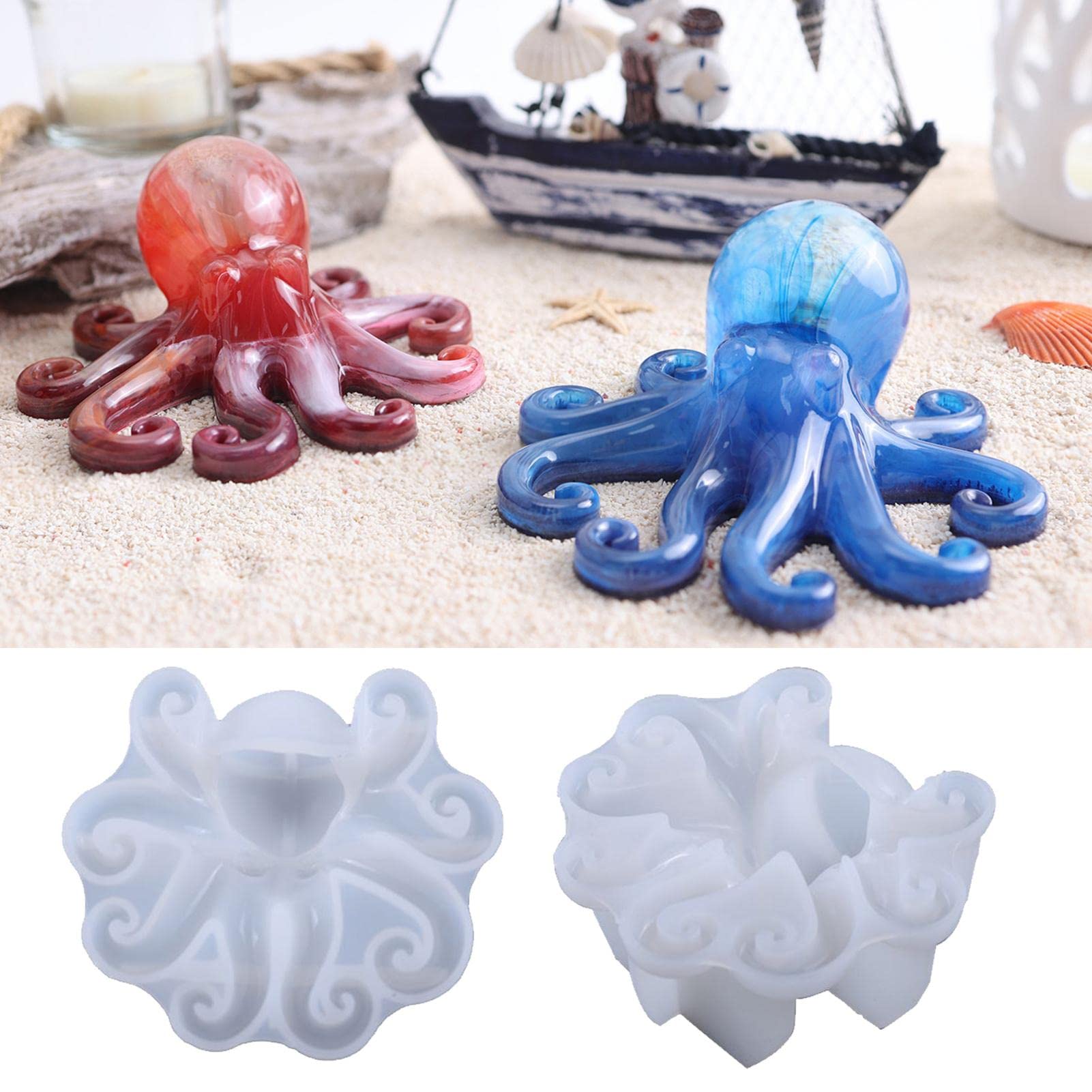 Octopus Epoxy Resin Molds - Creative Silicone Sculpture Casting Mold for DIY Crafts, Soap, Candle, Chocolate & Beeswax Making - Perfect for Home Decor, Gift Making & Ocean-Themed Projects