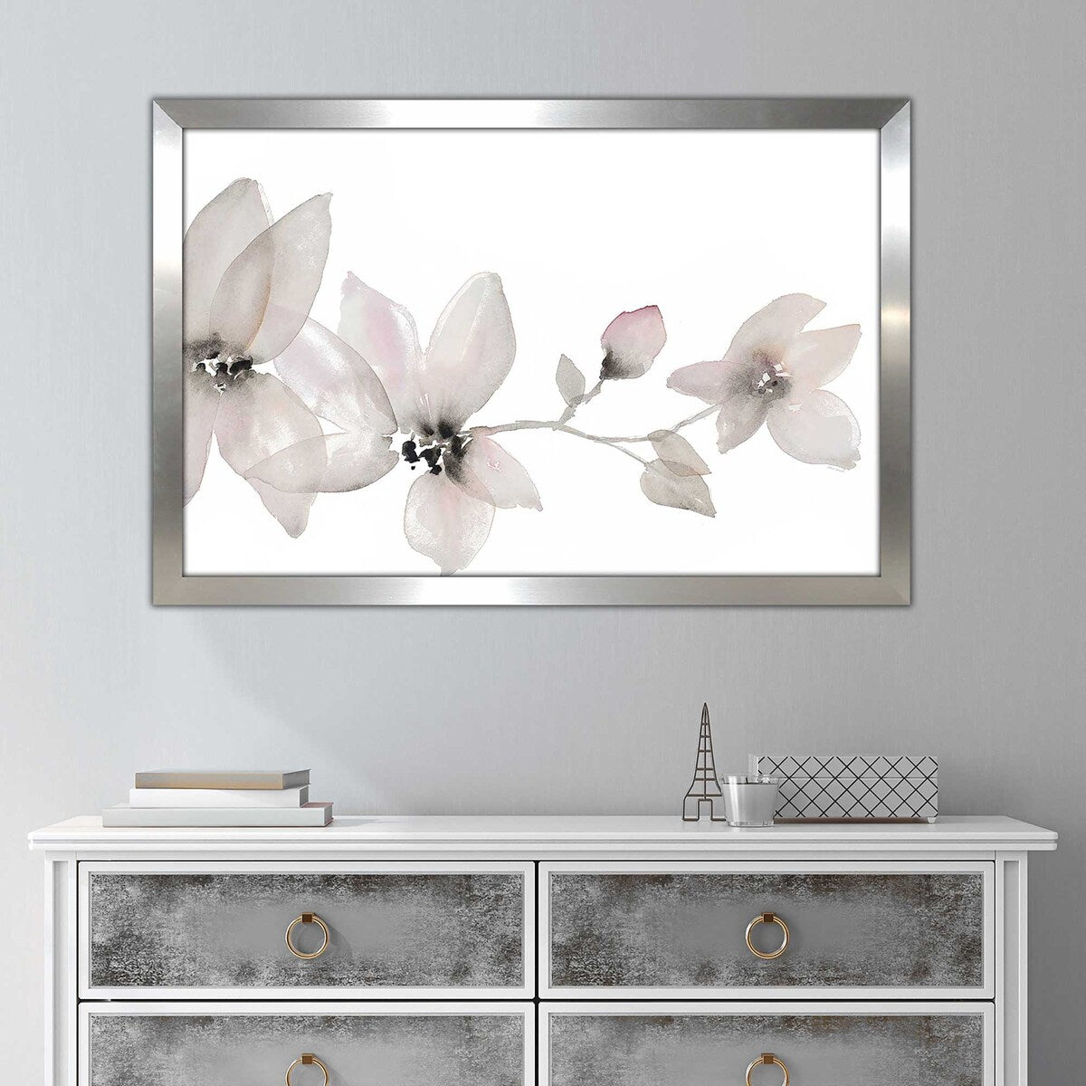 Blooming Whispers I - Horizontal Floral Art Print on Acrylic Panel - Perfect for Living Room, Bedroom & Office Wall Decor