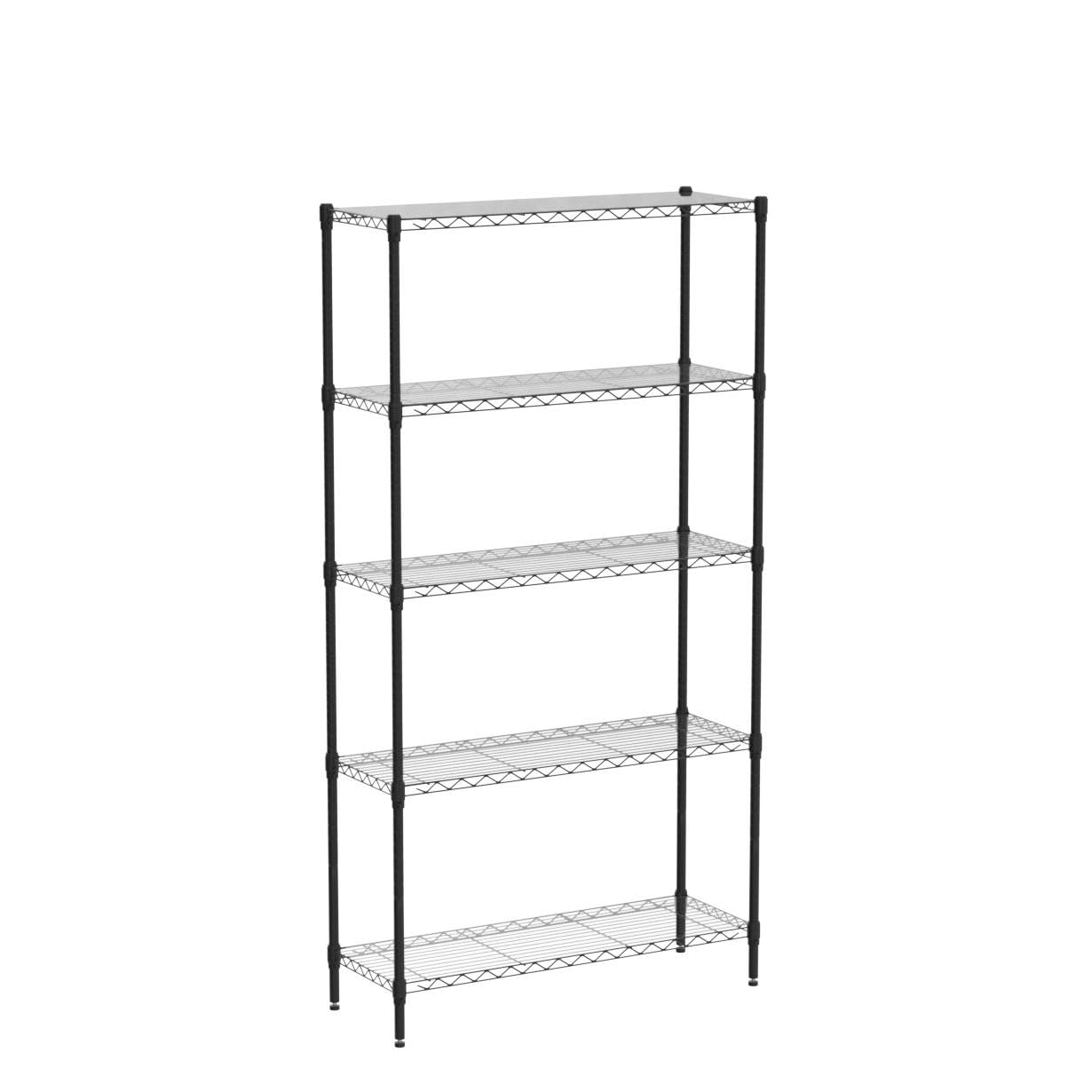 5-Tier Heavy Duty Storage Shelves - Adjustable Steel Garage Shelving Unit with 150 lbs Capacity, 30