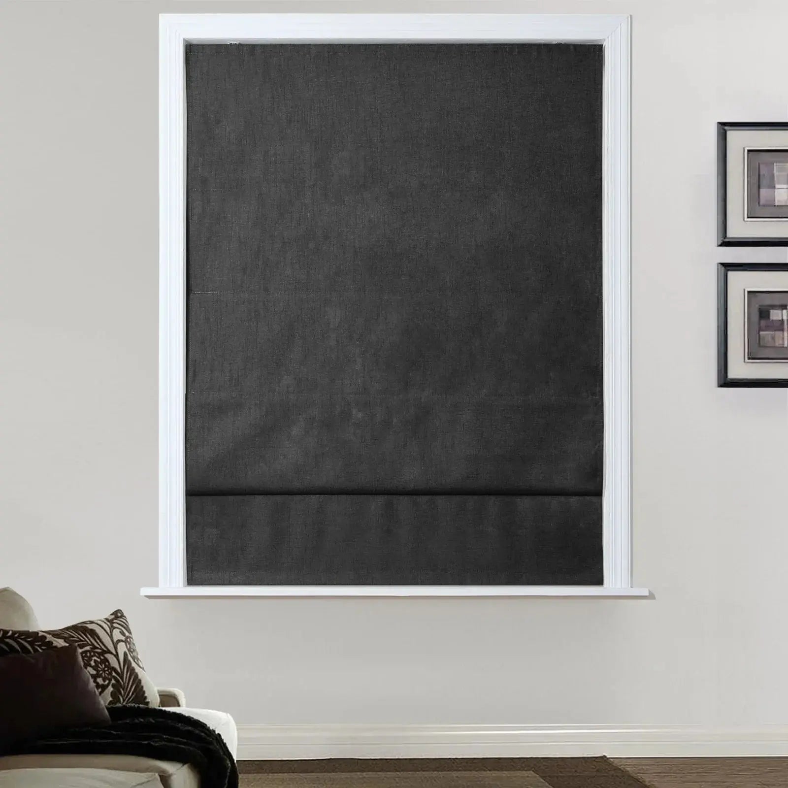 Birkin Velvet Roman Shades for Windows - Blackout Curtains for Bedroom & Living Room - Elegant Home Decor & Light Control