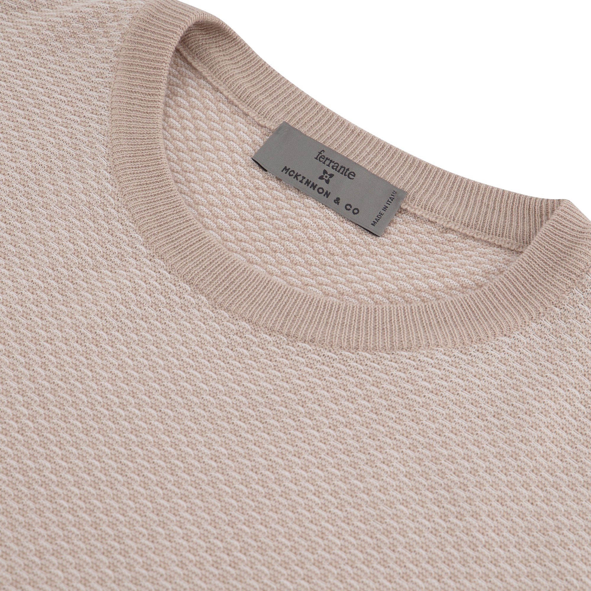 Ferrante Men's Short Sleeve Contrast T-Shirt - Soft Cotton Casual Tee in Beige | Perfect for Everyday Wear, Street Style & Summer Outfits