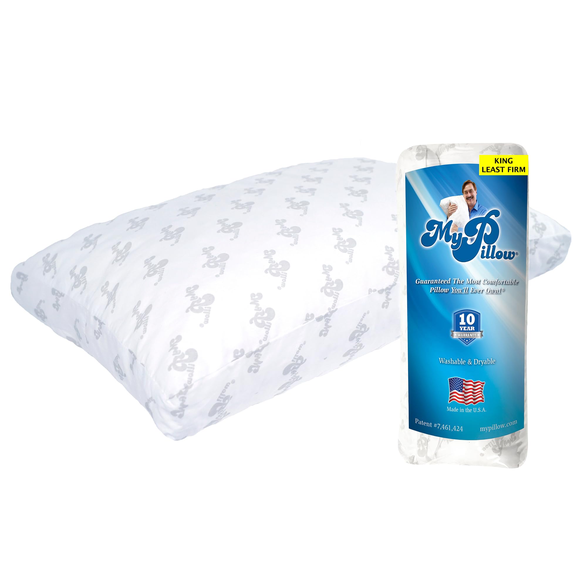 MyPillow Premium King Size Bed Pillow for Back, Stomach & Side Sleepers - Gusseted Support Pillow (Least Firm) - Ideal for Home, Hotel & Travel Use