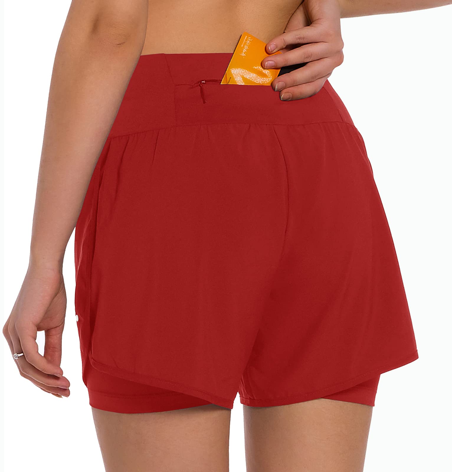 Ksmien Women's 2-in-1 Running Shorts with Phone Pockets - Lightweight Athletic Workout Gym Yoga Shorts for Women - Perfect for Running, Training & Yoga