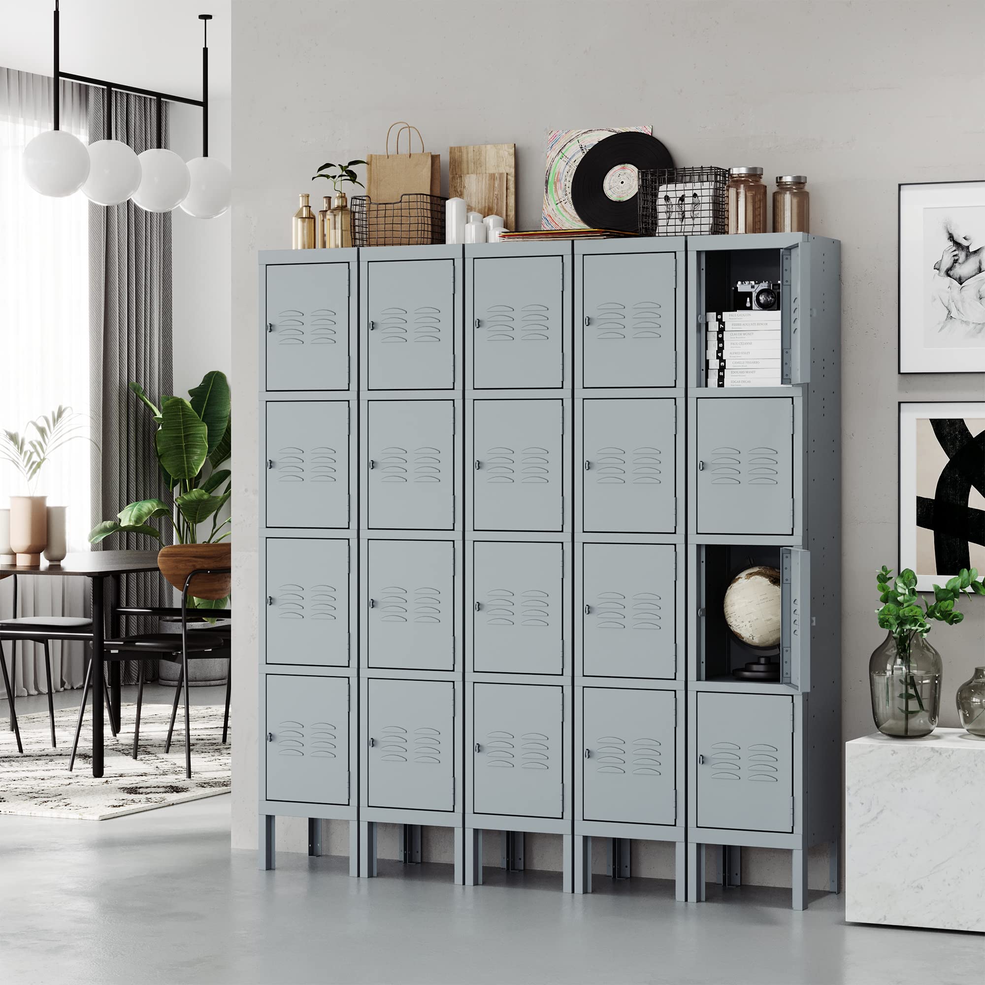STANI Heavy Duty Metal Locker with Lock - Secure Employee Storage Cabinet for Home, Gym, School & Office - Tall Steel Locker for Clothes, Shoes & Equipment Storage (Ideal for Lockers, Changing Rooms & Secure Storage Areas)
