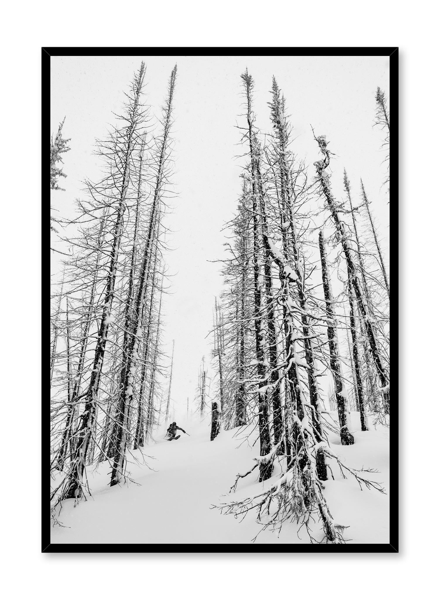 Off Piste Skiing & Snowboarding Poster - Mountain Adventure Wall Art for Ski Lodge, Home & Office Decor