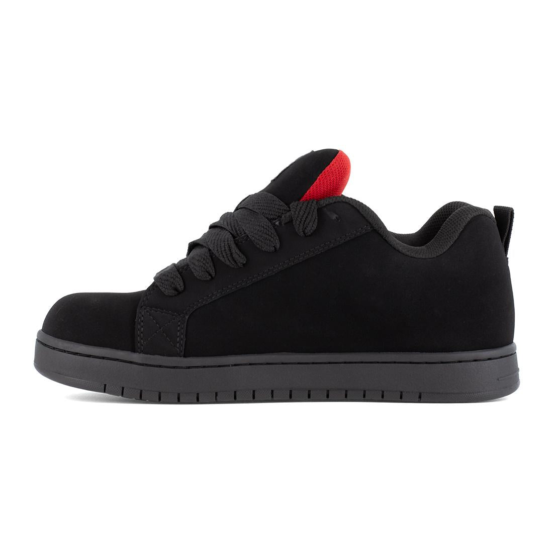 Court Graffik Composite Toe Work Shoes for Men - Black/Red Safety Boots with Slip-Resistant Outsole | Ideal for Construction, Warehouse & Industrial Work