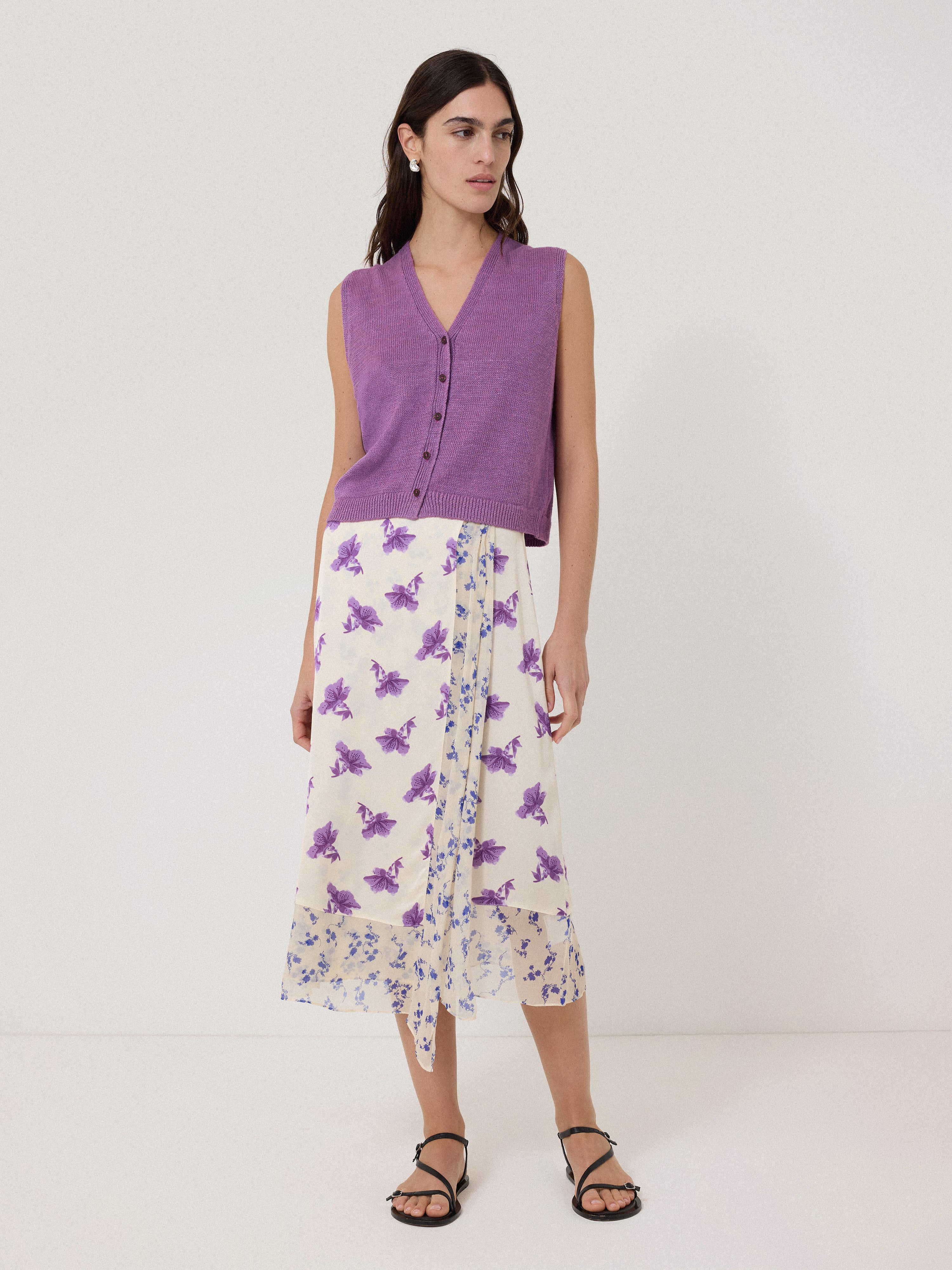 Stylish Purple Linen Button Through Tank Top for Women - Perfect for Summer Outfits, Casual Wear & Beach Vacations