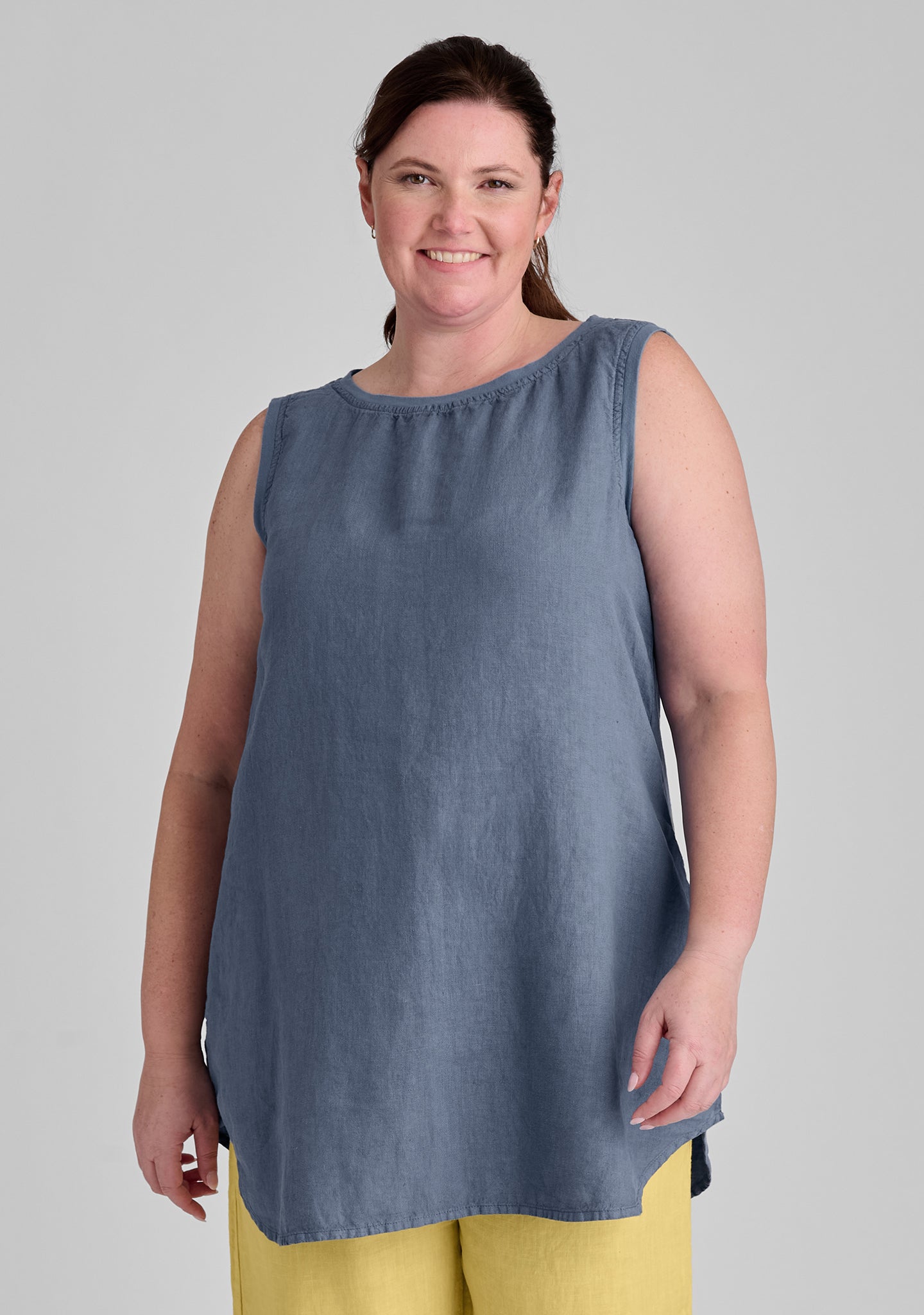 Coastal Tunic Linen Tank Top for Women - Breathable Summer Beachwear & Boho Chic Outfit for Vacation, Casual Wear