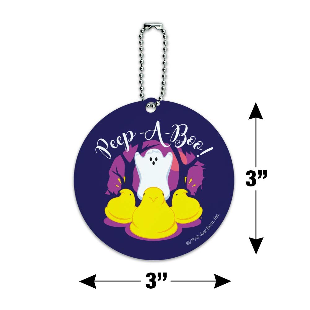 Halloween Ghost Luggage Tag - Peek A Boo Round ID Card for Suitcases & Carry-On Bags | Perfect for Travel, Halloween Costumes & Spooky Adventures