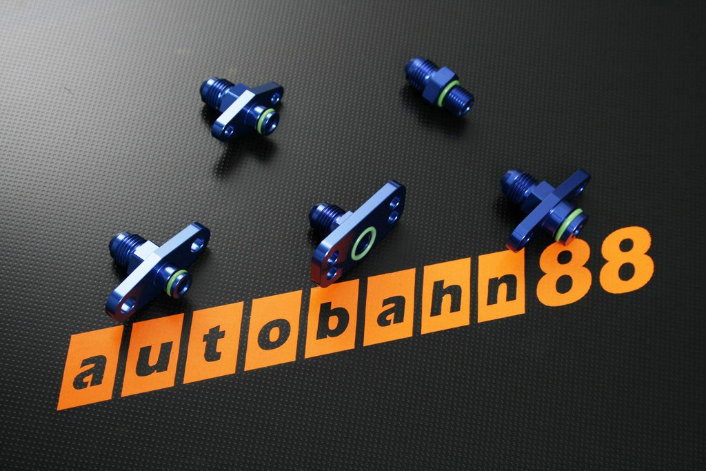 Autobahn88 Aluminum Fuel Rail Adapter - AN6 Outlet for Mitsubishi Vehicles | High-Performance Fuel System Upgrade for Racing & Custom Builds