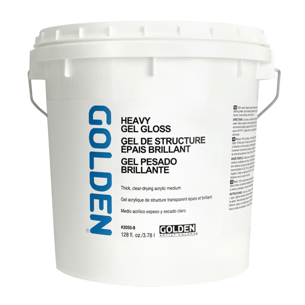 GOLDEN Heavy Gel Gloss 128 fl oz - Professional Acrylic Gel Medium for Artists | Transparent High Gloss Finish | Perfect for Canvas, Mixed Media & DIY Crafts