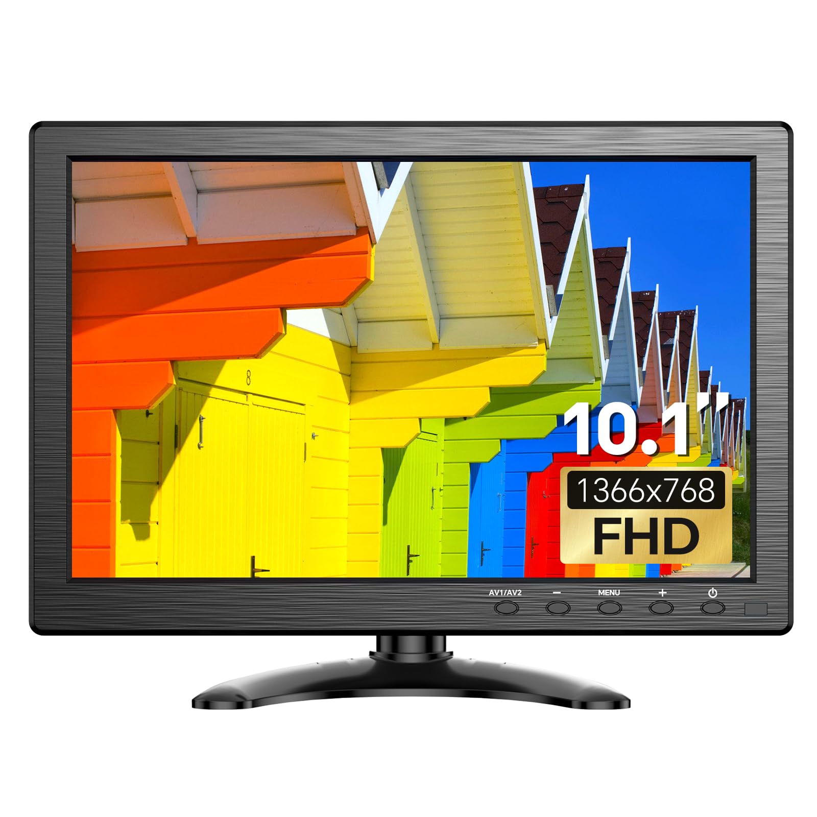 Eyoyo 10.1 Inch HD Security Monitor 1366x768 Resolution, Compact HDMI VGA AV BNC USB Input Screen with Built-in Speakers for PC, CCTV Camera, NVR, Home & Office Surveillance