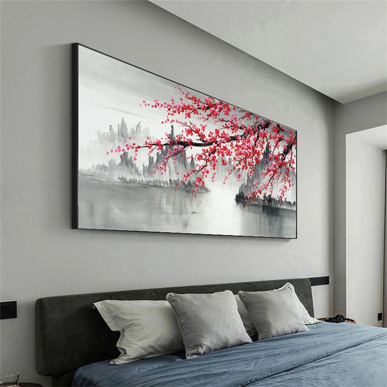 Flower and Tree Painting #FT107 - Handmade Canvas Wall Art for Home Decor, Living Room, Bedroom & Office