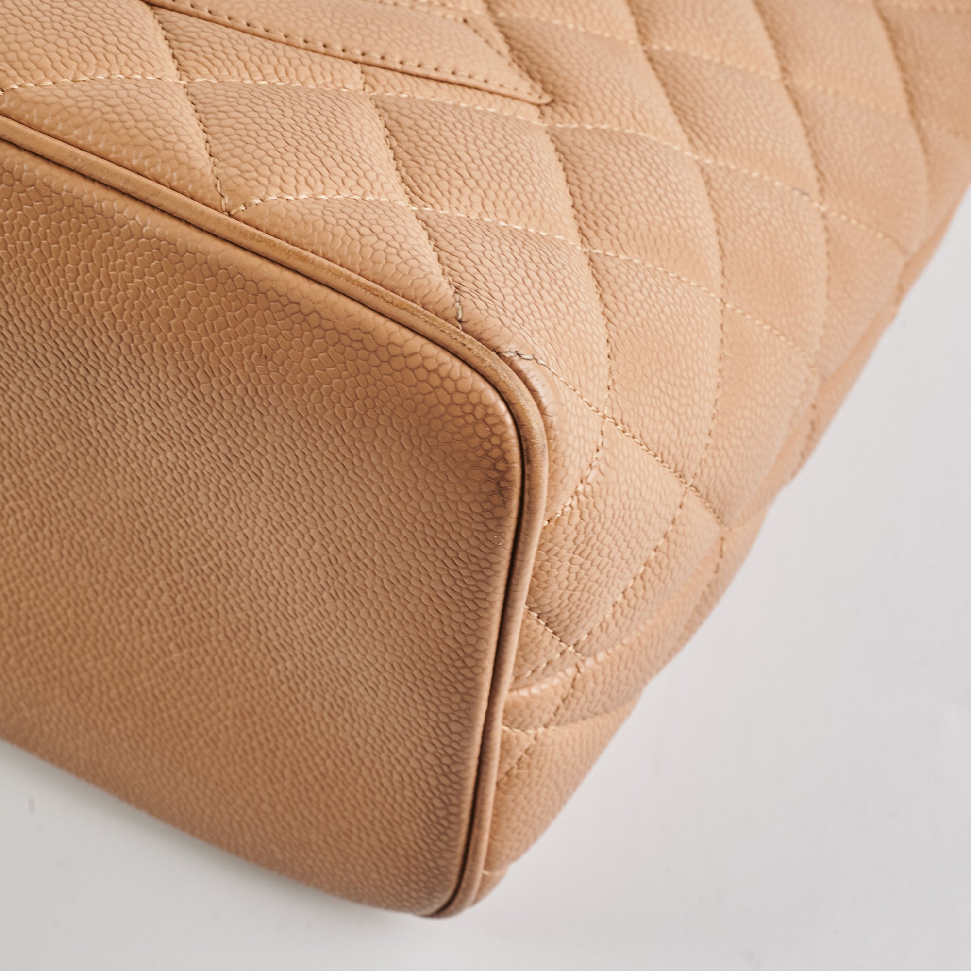 Chanel Classic Flap Bag Medallion Beige Caviar Leather Crossbody Purse for Women | Luxury Designer Handbag for Parties, Work & Everyday Use