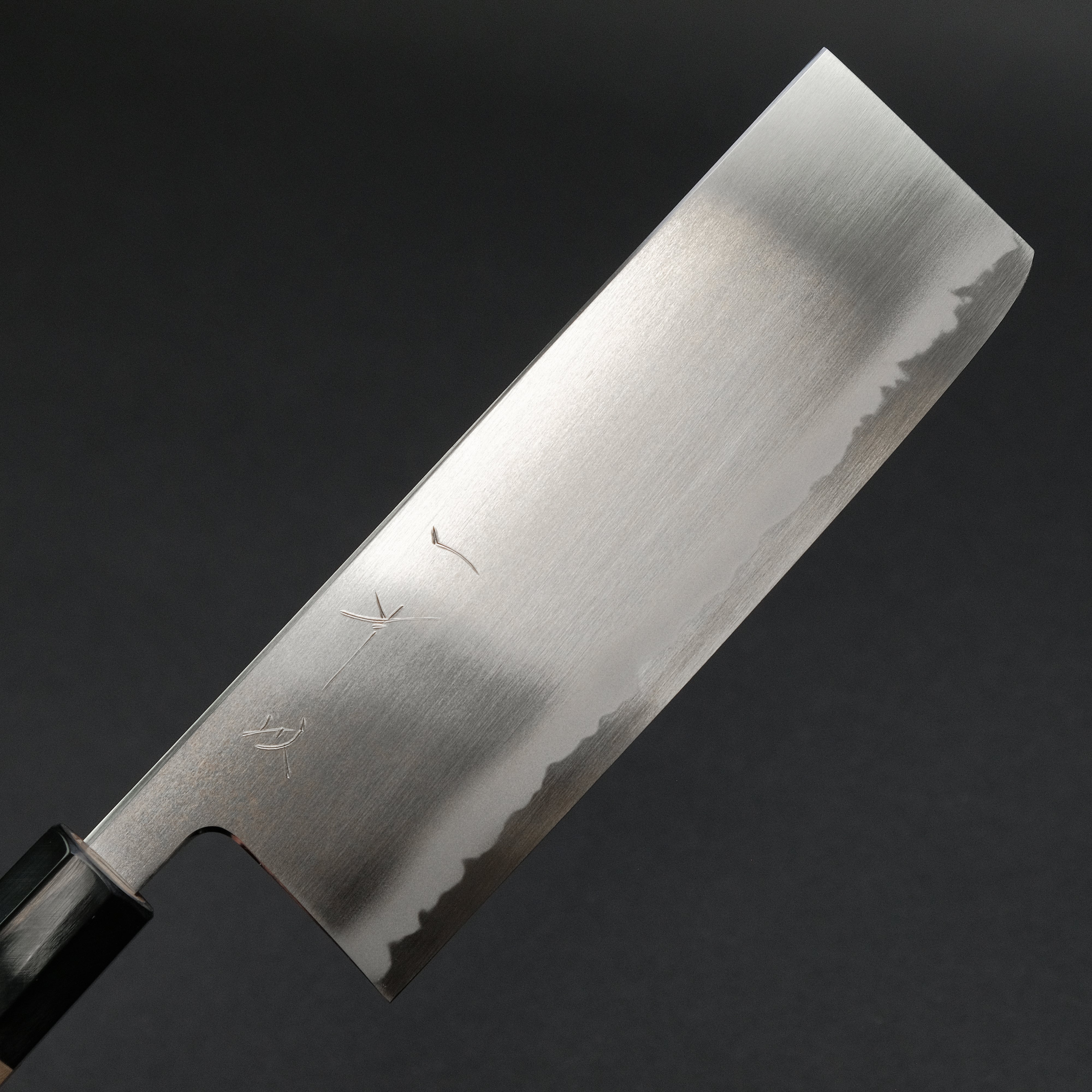 Premium Hitohira Gorobei Izo Blue #2 Nakiri Knife - Japanese Carbon Steel Blade with Magnolia Wood Handle - Perfect for Vegetable Chopping, Slicing & Asian Cuisine Preparation