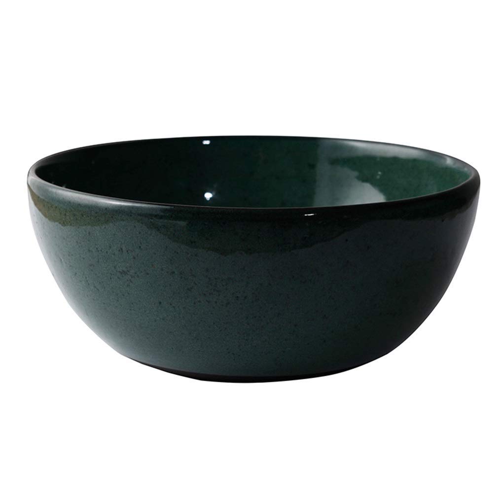 Creative Thick Ceramic Salad Bowl - Retro Style Large Fruit & Noodle Soup Bowl - Durable Household Tableware for Kitchen, Dining & Entertaining